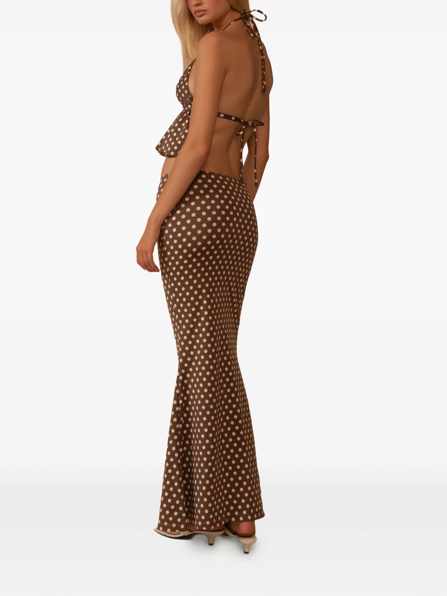 Natalia polka-dot maxi skirt