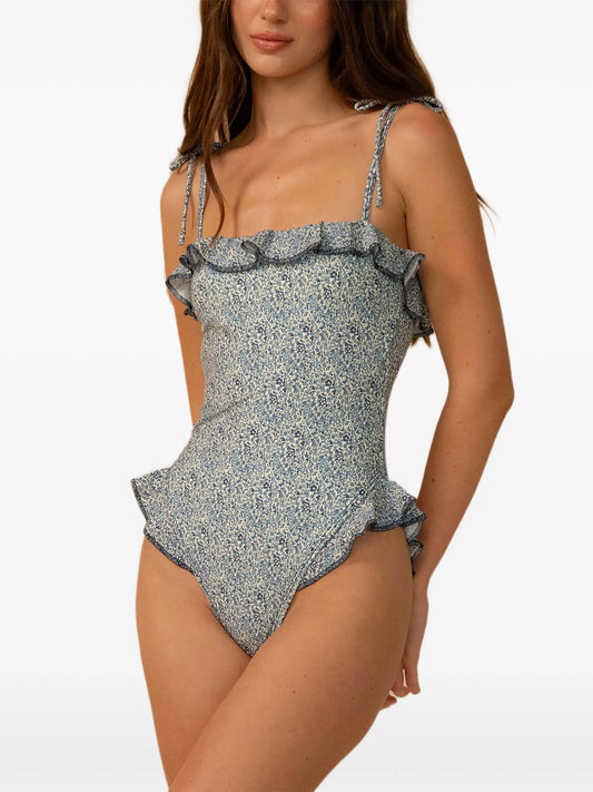 Jacelyn ruffled-trim swimsuit