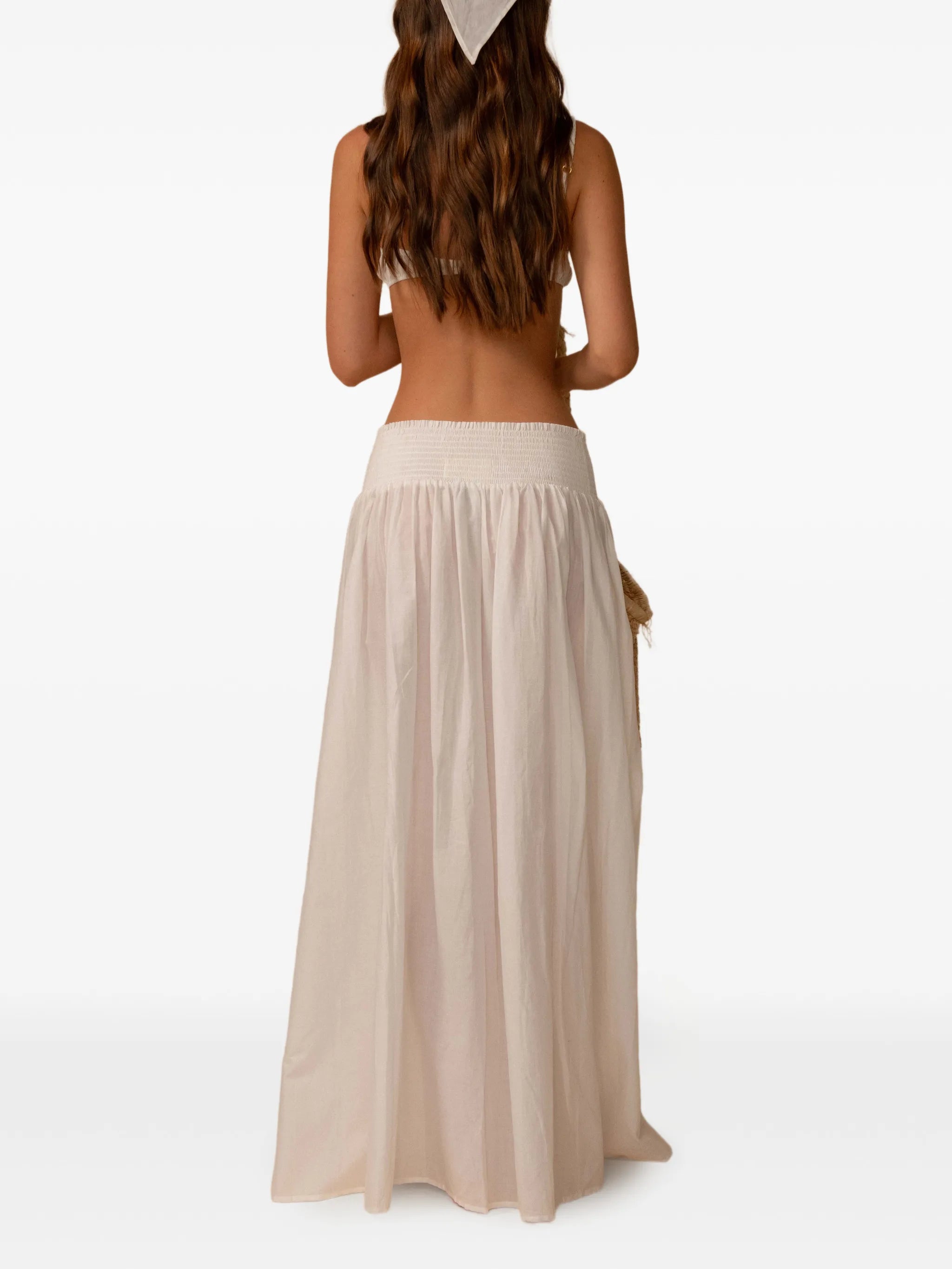 Millie shirred maxi skirt