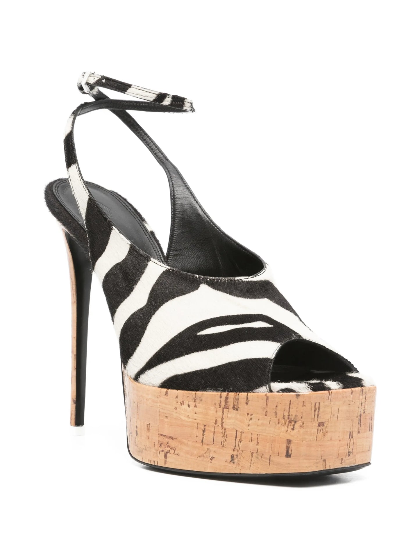 Ornella zebra-print platform sandals