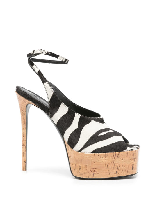 Ornella zebra-print platform sandals