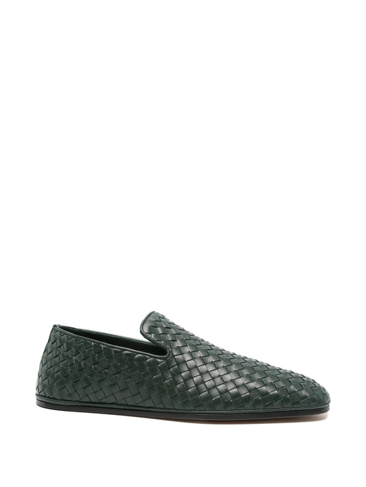 Intrecciato square-toe loafers