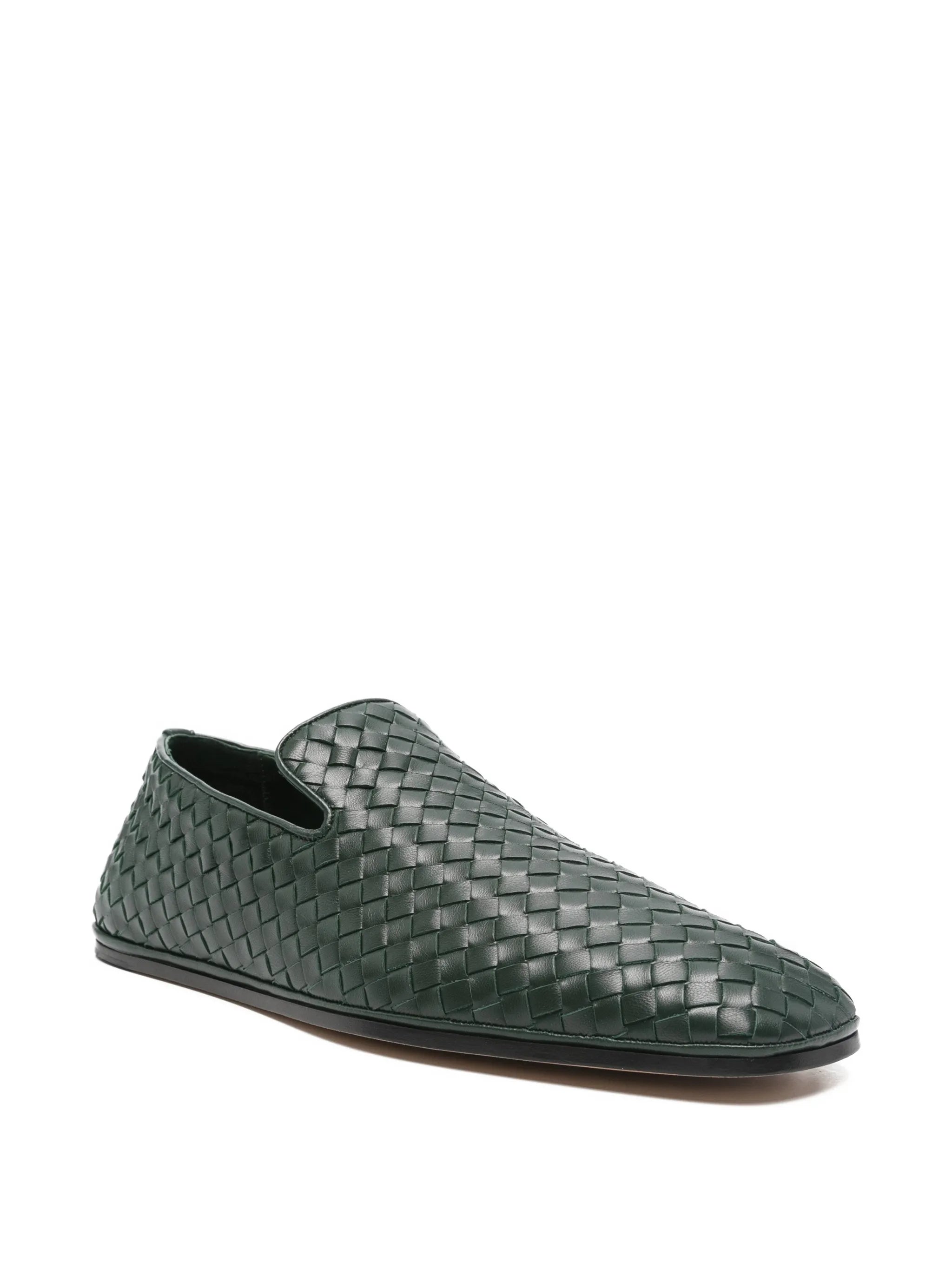 Intrecciato square-toe loafers