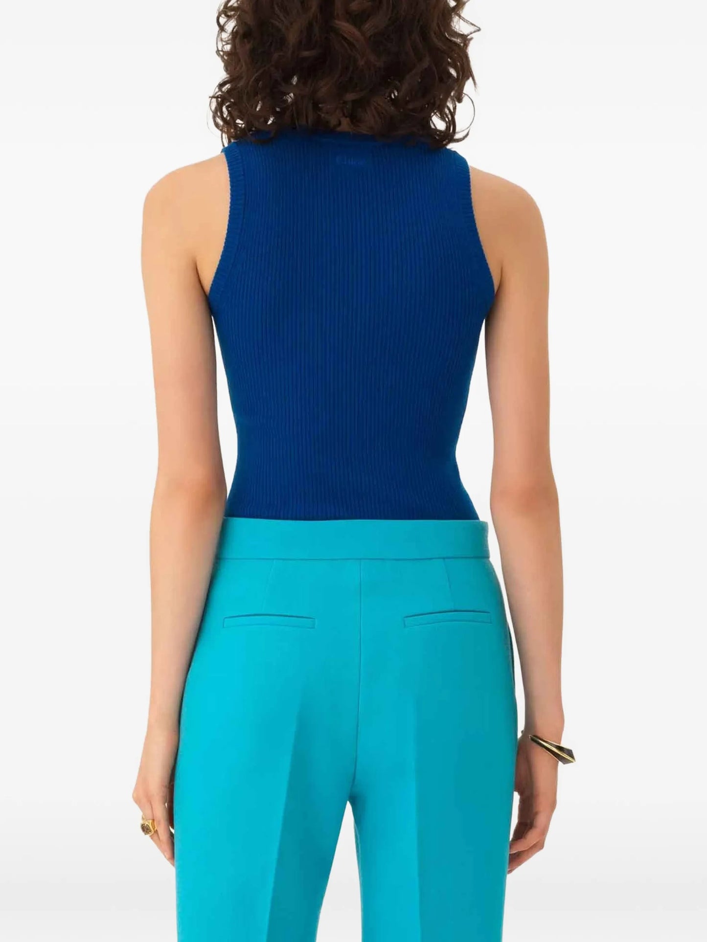 ribbed-knit tank top