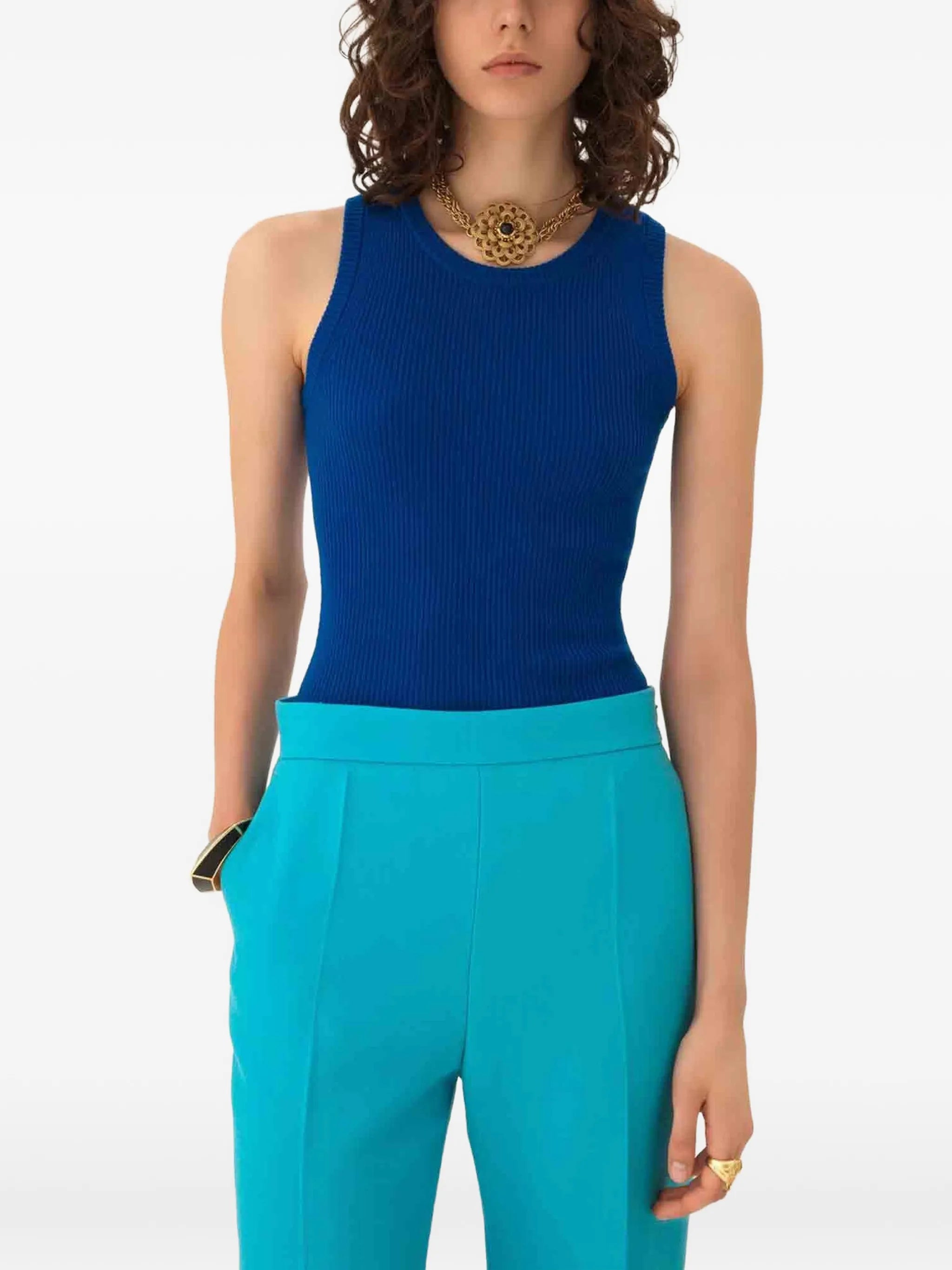 ribbed-knit tank top
