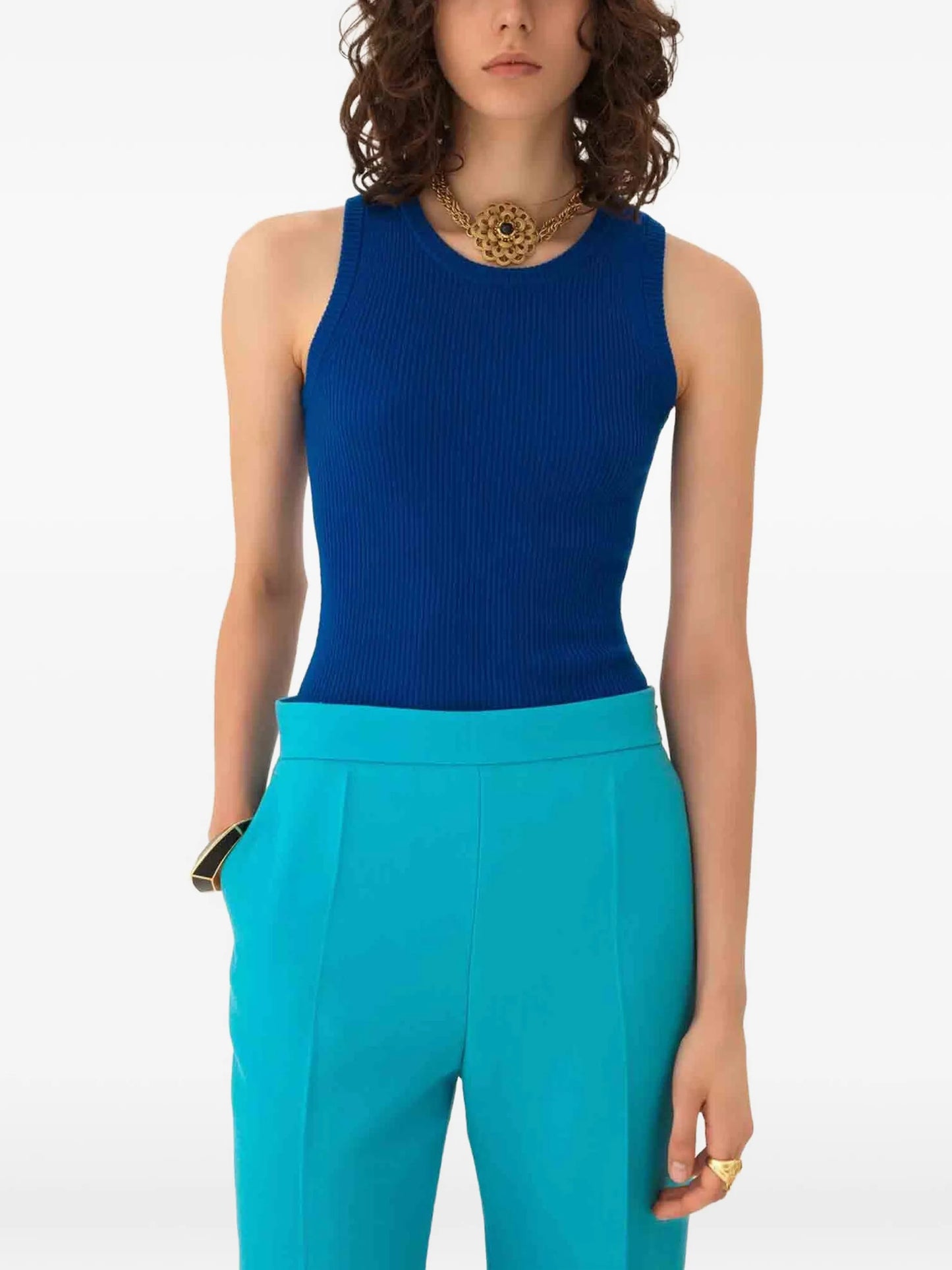 ribbed-knit tank top