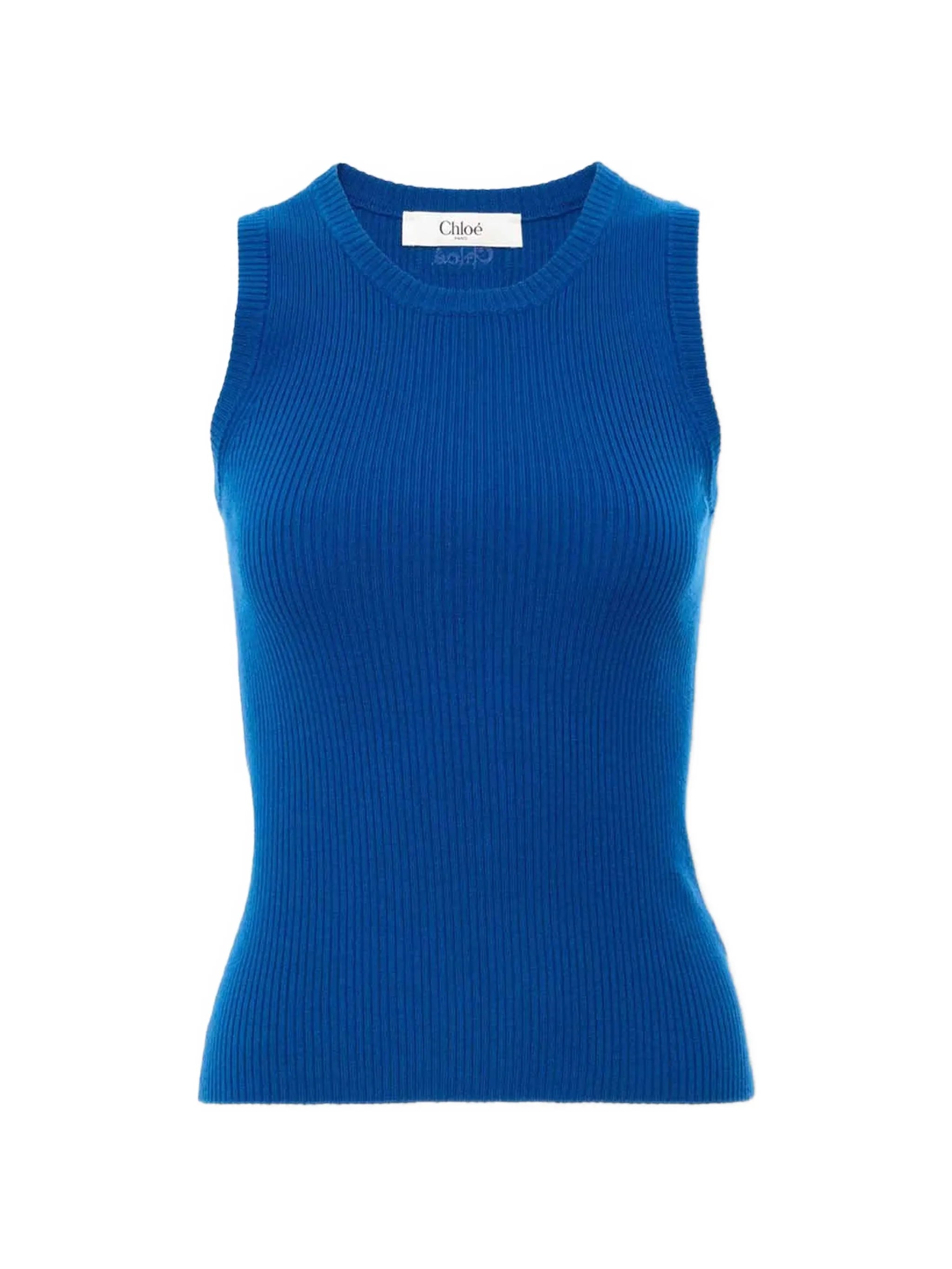 ribbed-knit tank top