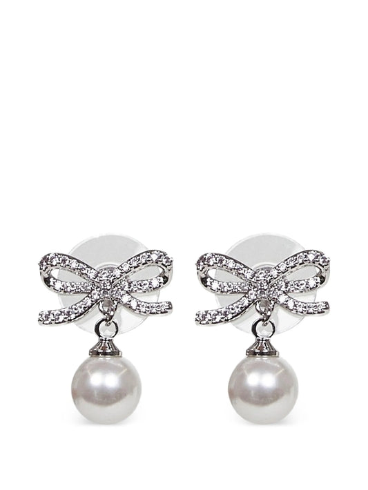 bow crystal earrings