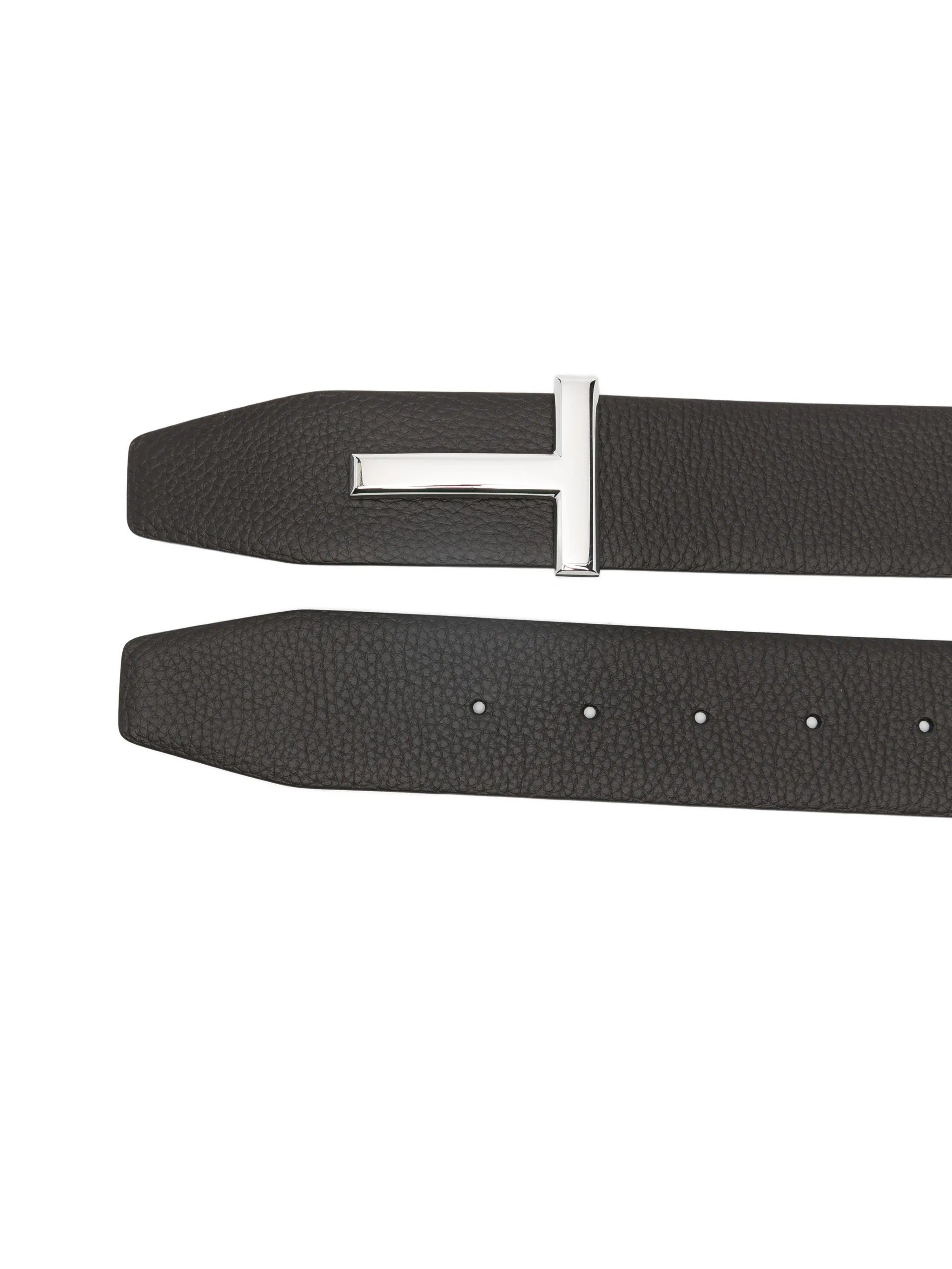 grain leather T Icon belt