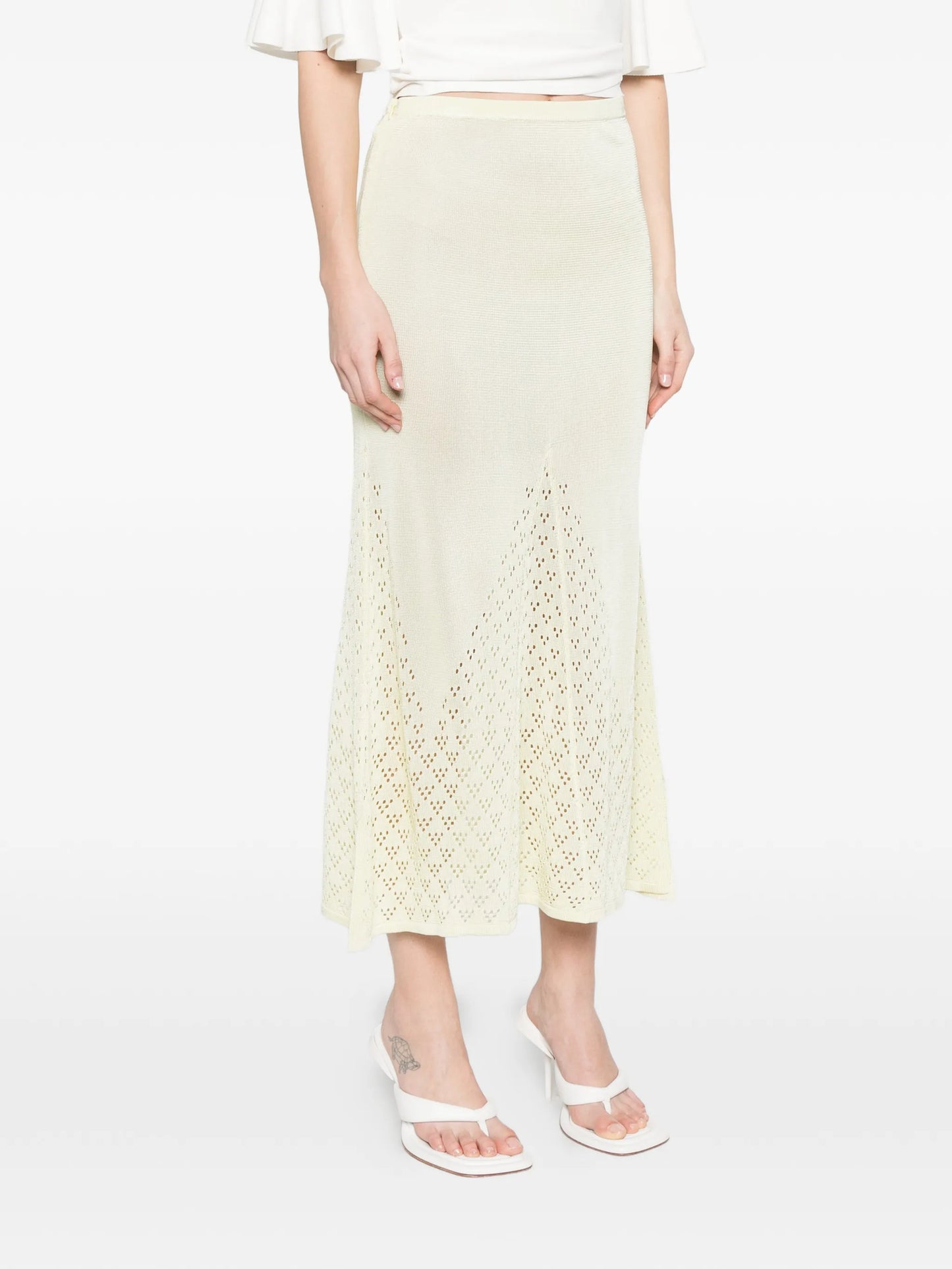 Amelia openwork midi skirt