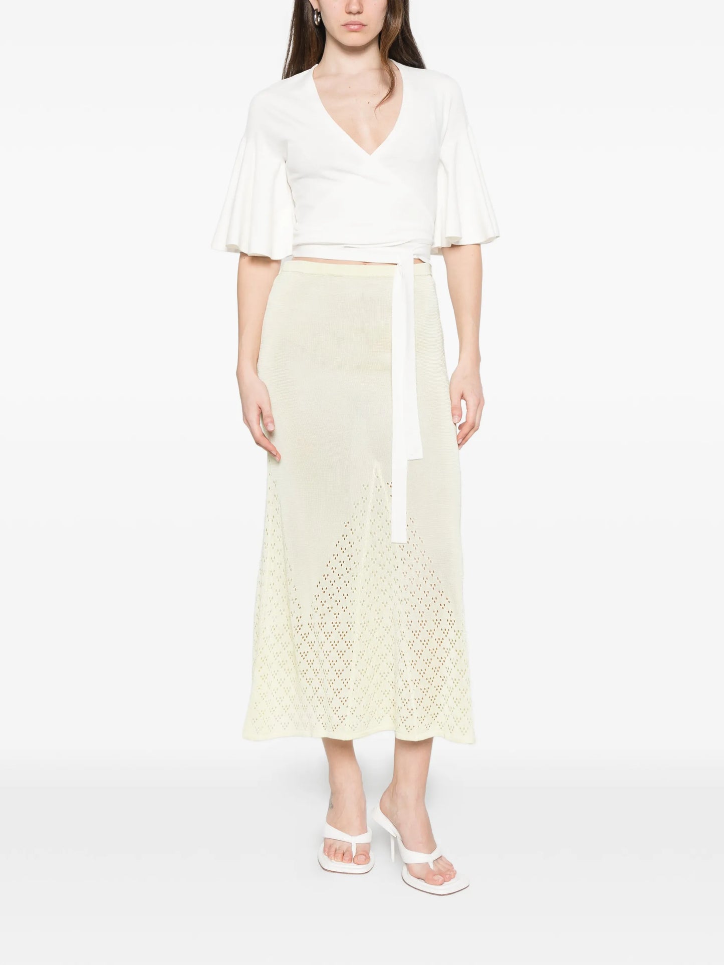 Amelia openwork midi skirt