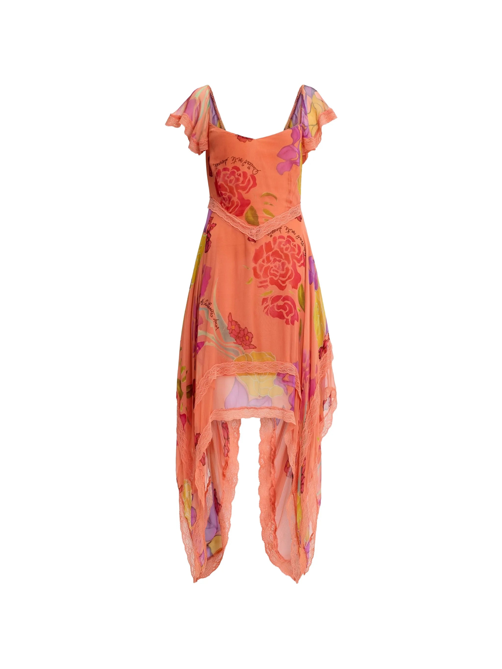Guava Flores silk chiffon dress