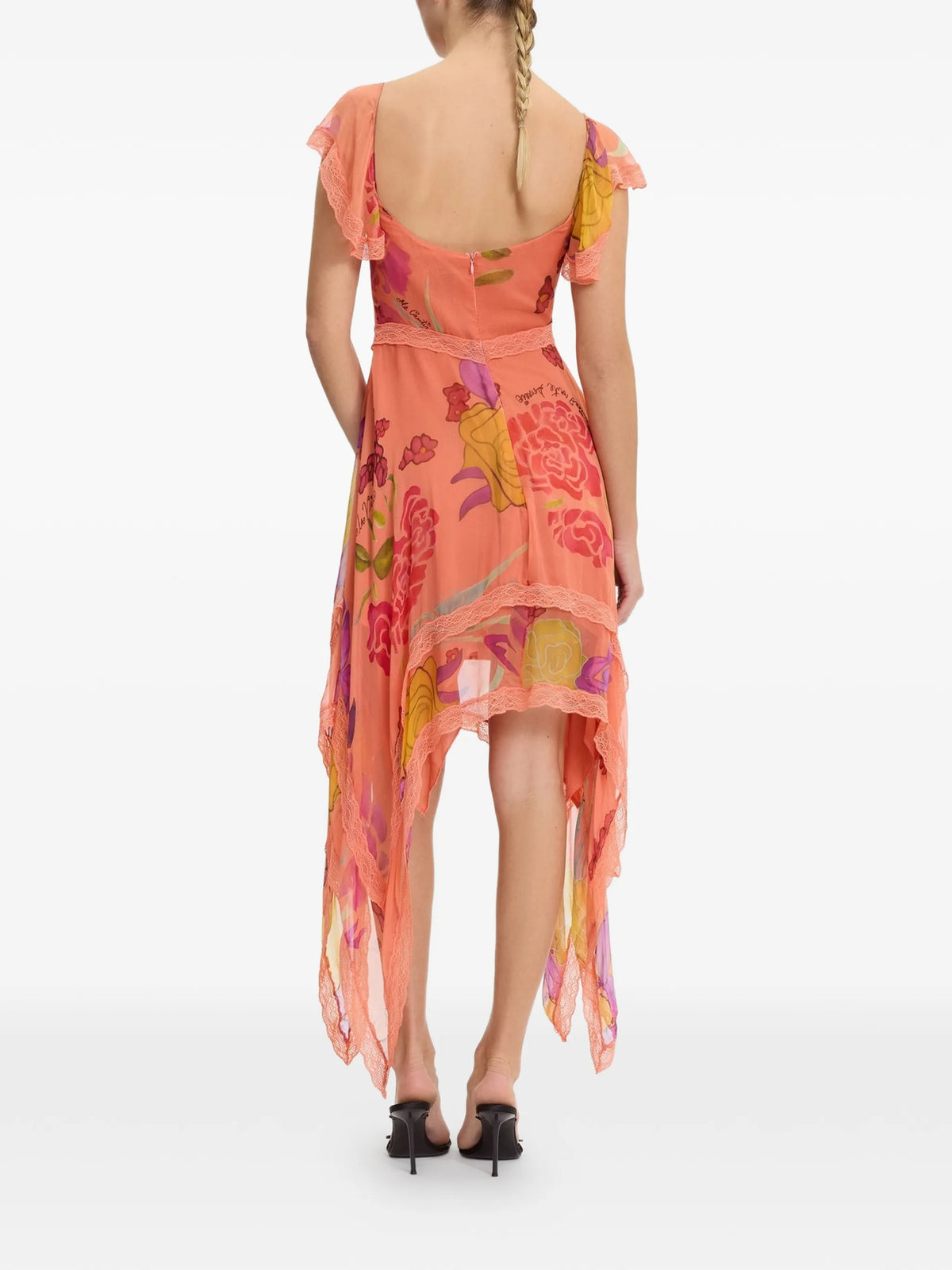 Guava Flores silk chiffon dress