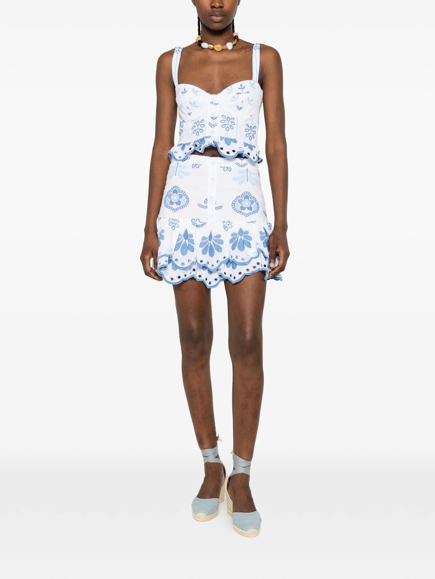 Leora embroidered mini skirt