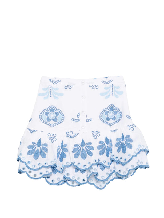 Leora embroidered mini skirt
