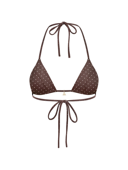 Honey reversible floral-print bikini top