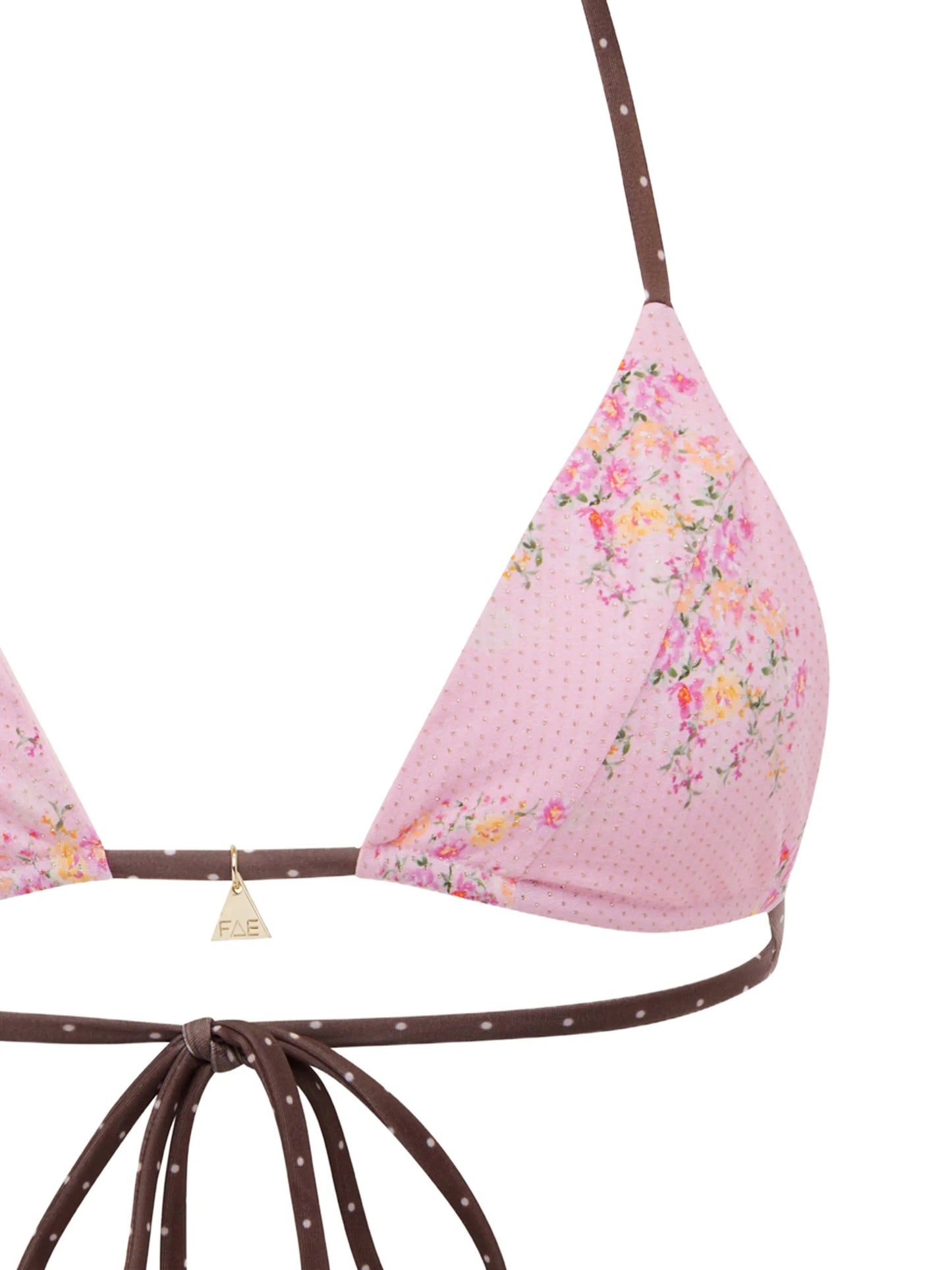Honey reversible floral-print bikini top