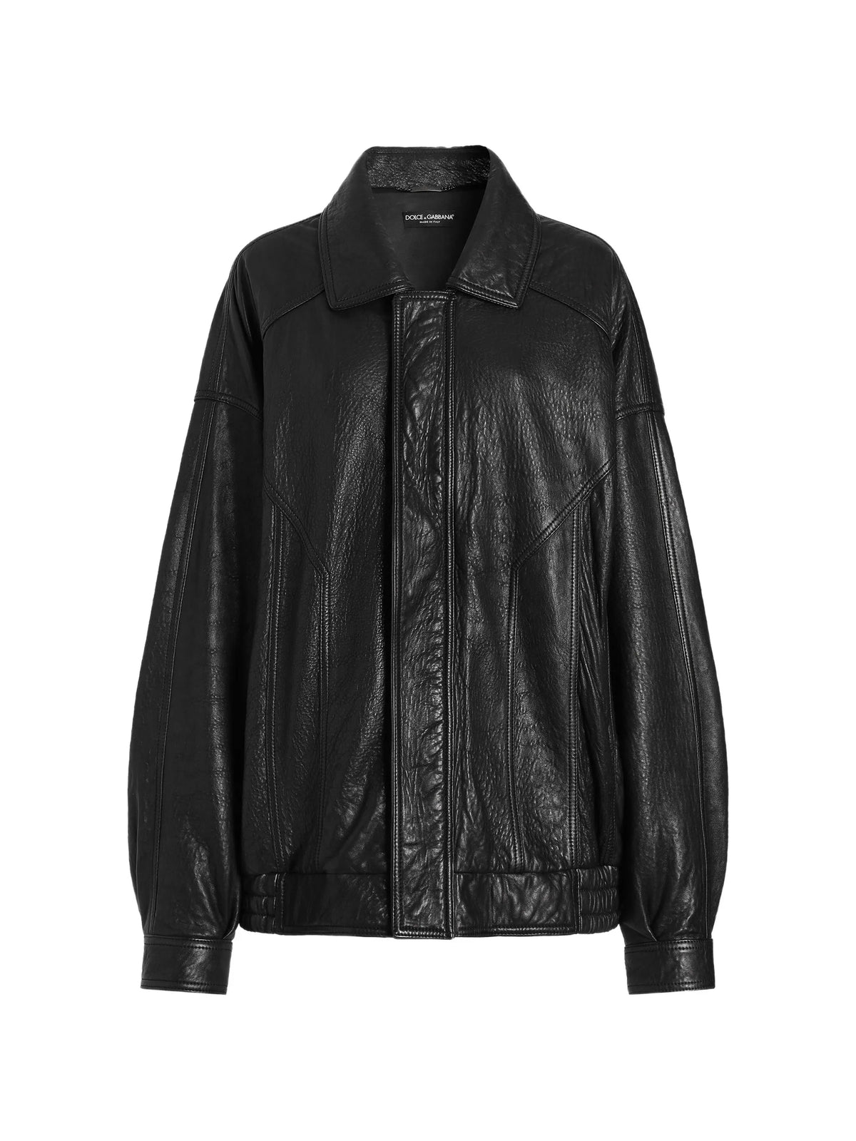 single-breasted leather jacket