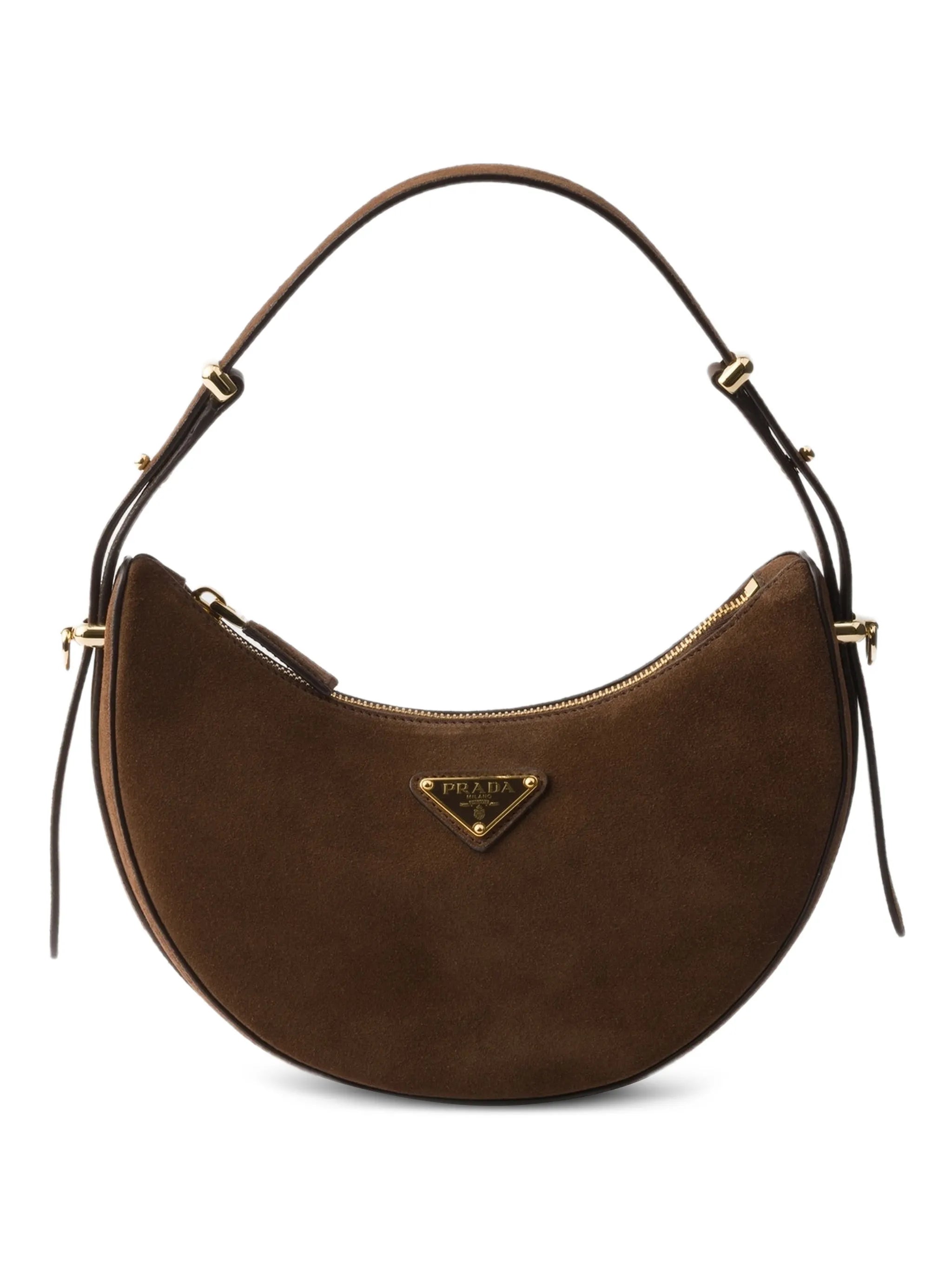 mini Arqué suede shoulder bag