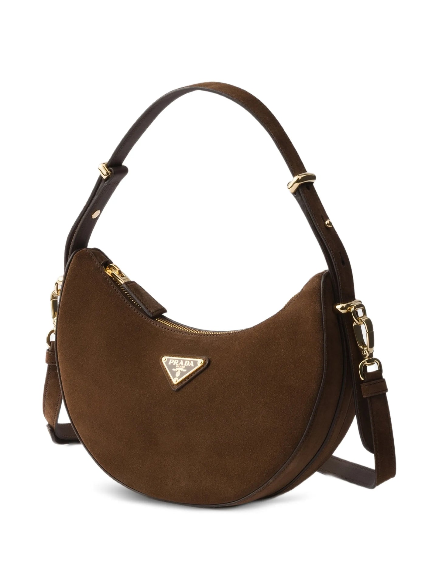 mini Arqué suede shoulder bag