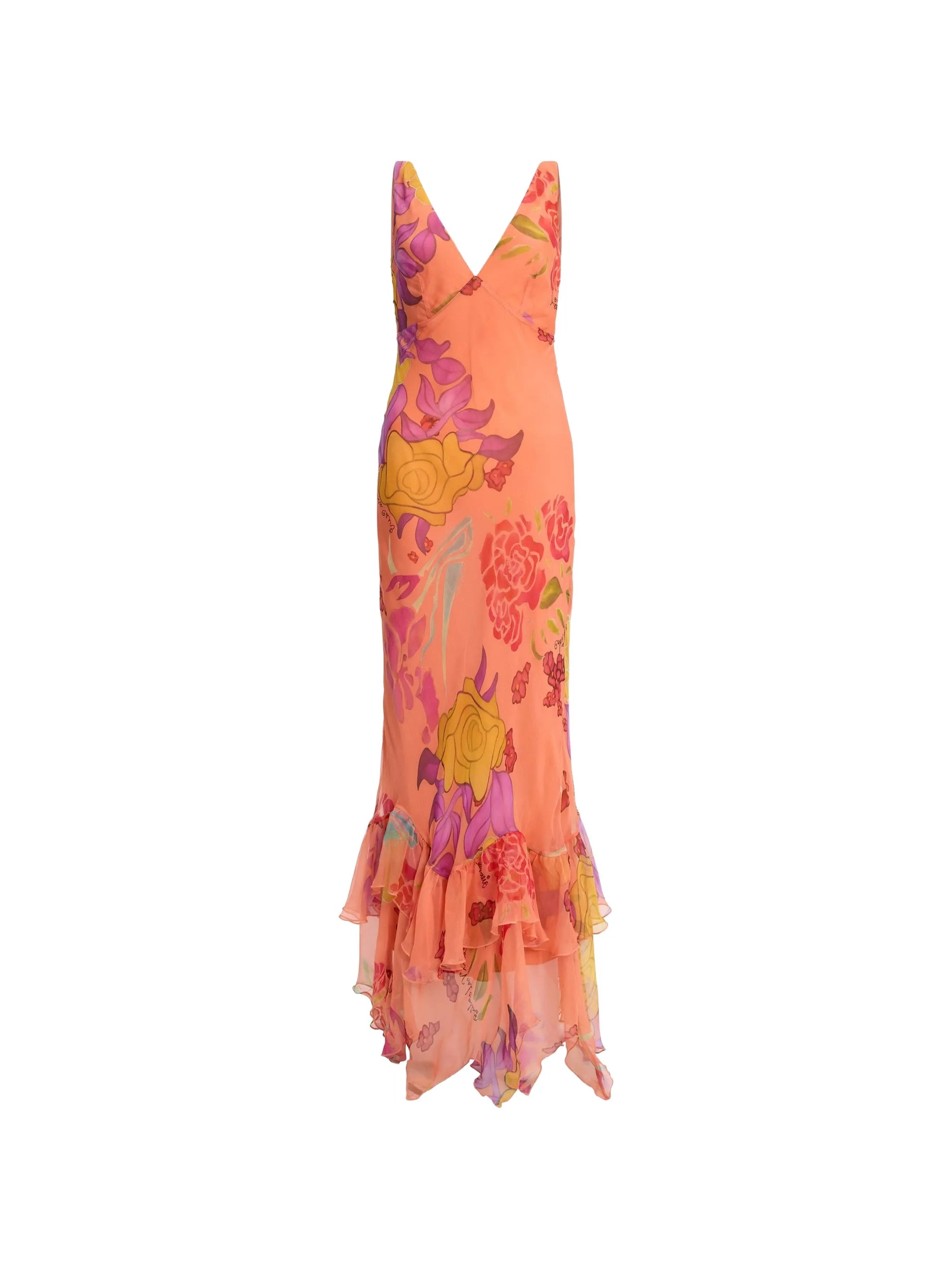 Guava Flores silk long dress