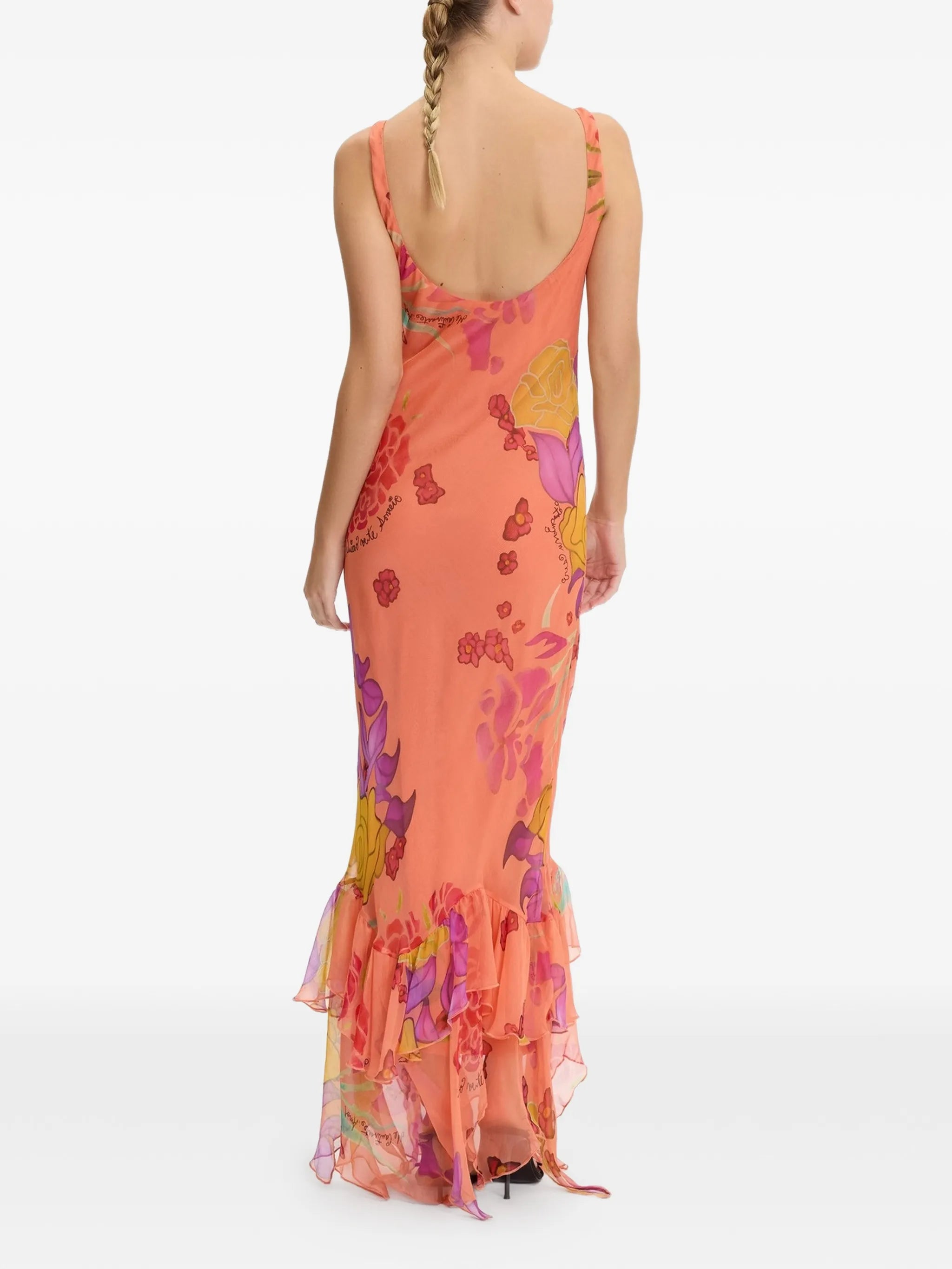Guava Flores silk long dress