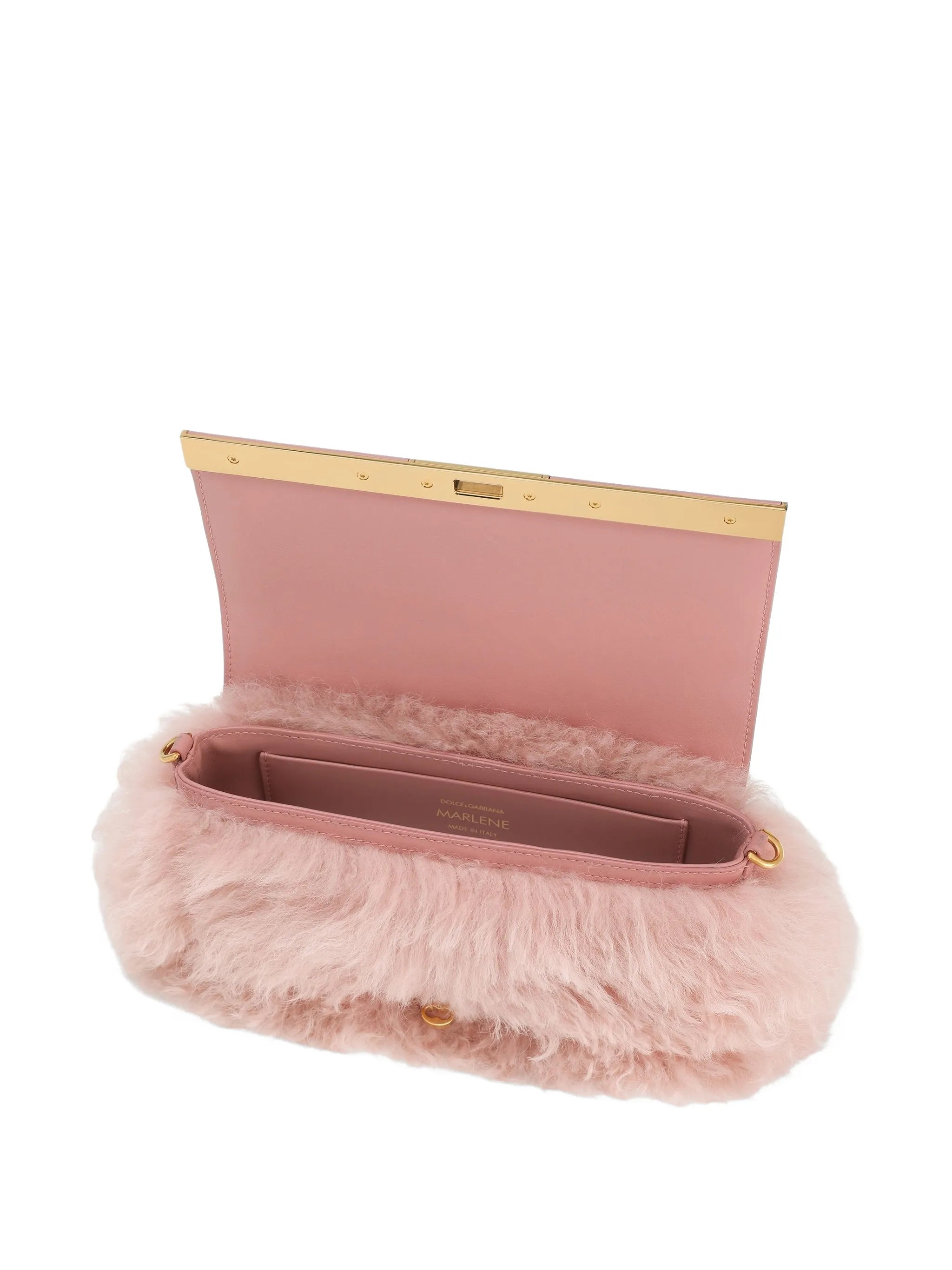 Marlene shearling and palmellato calfskin shoulder bag