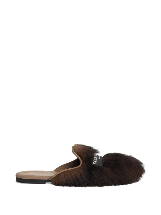 shearling and suede slippers