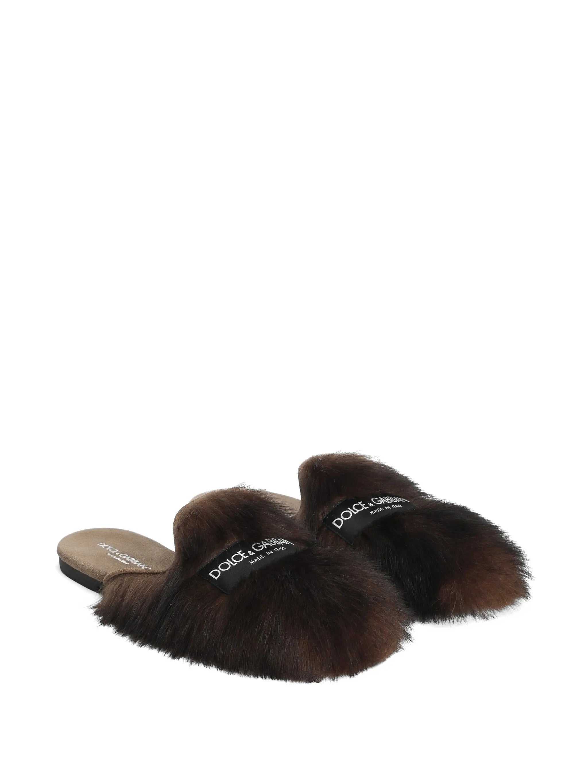 shearling and suede slippers