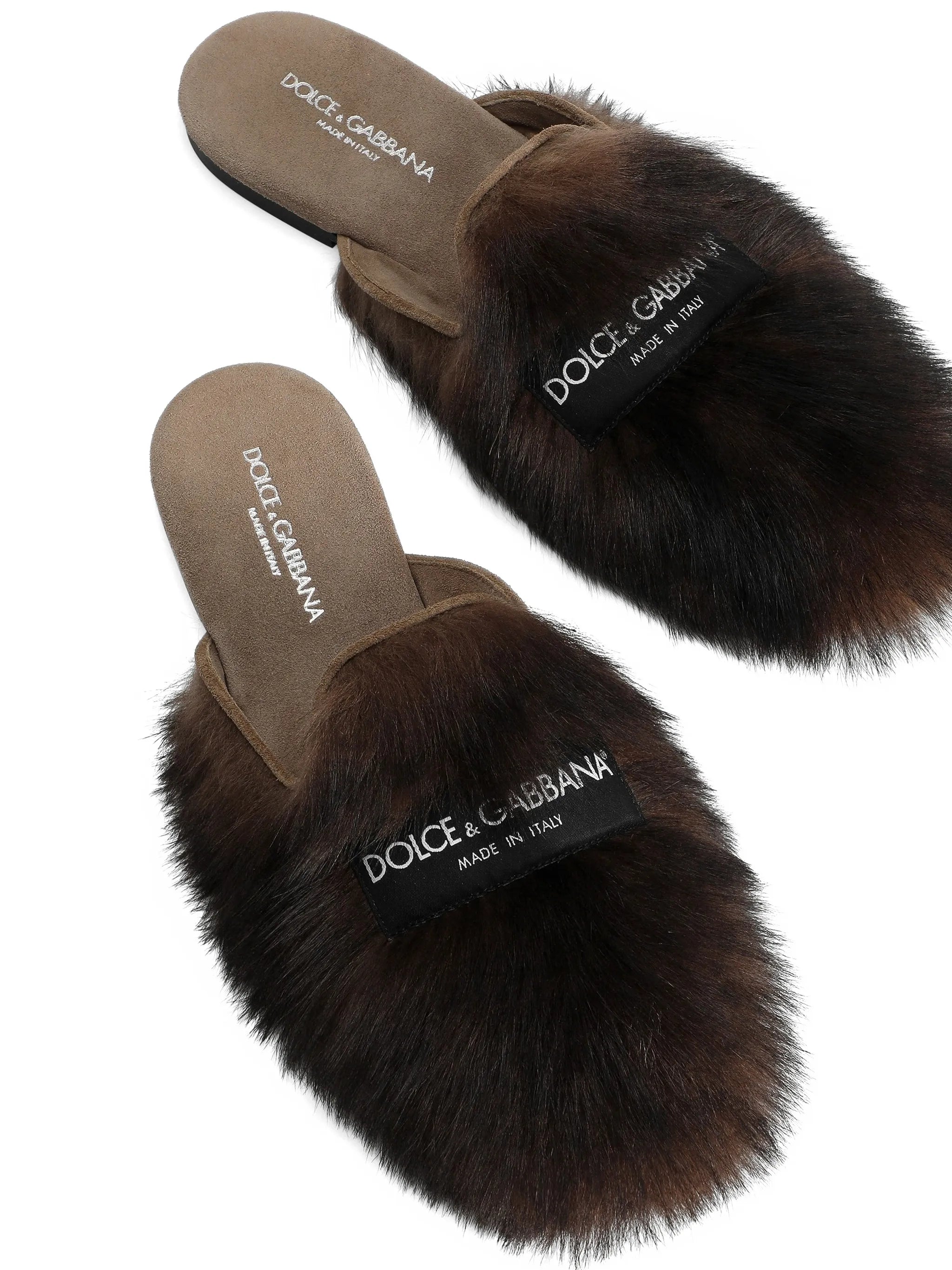 shearling and suede slippers