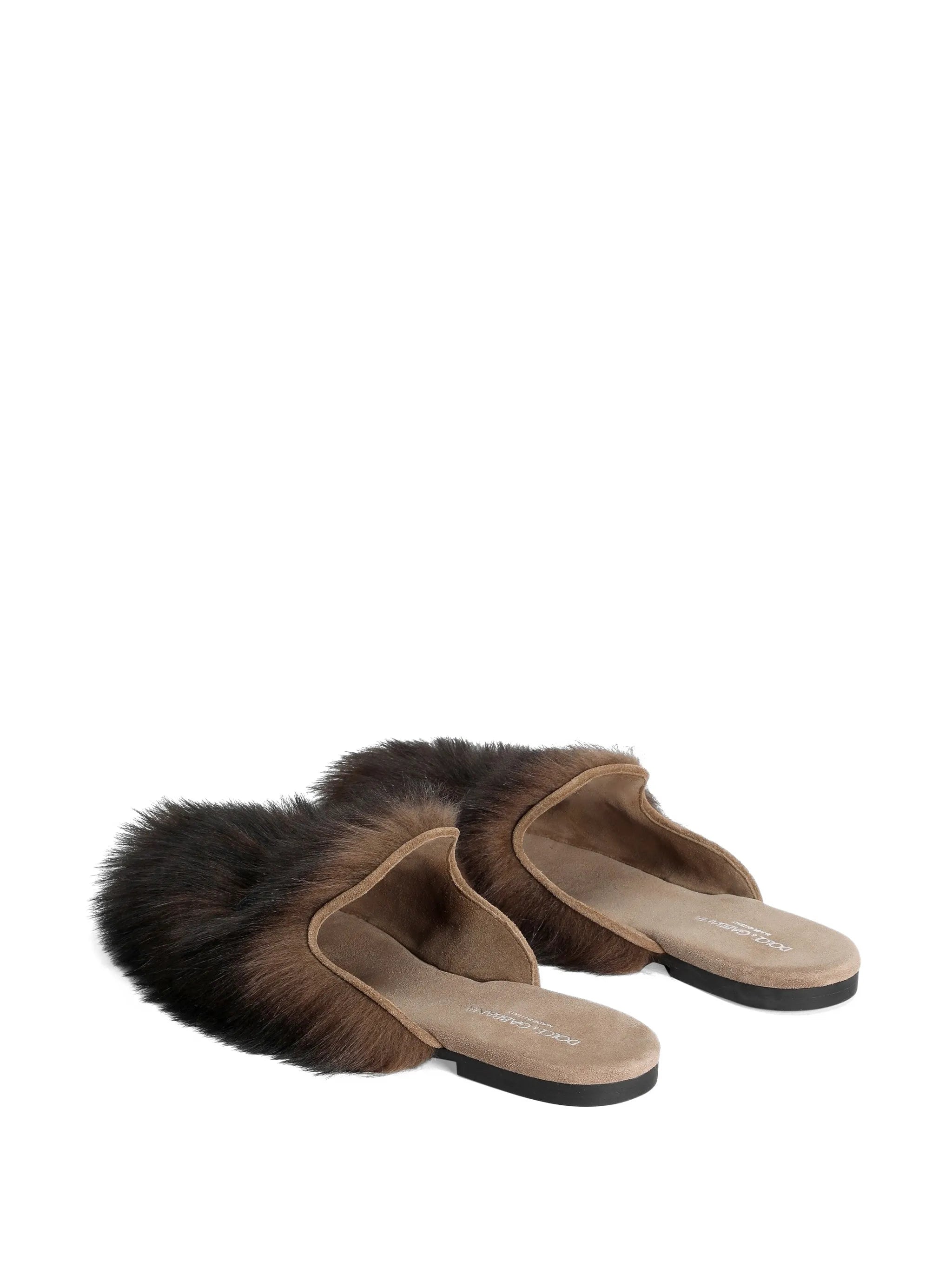 shearling and suede slippers