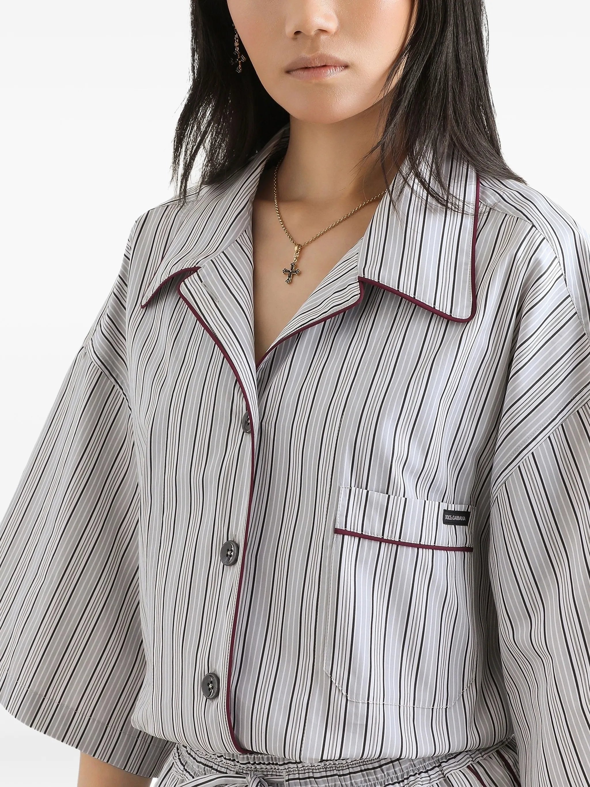 striped poplin shirt