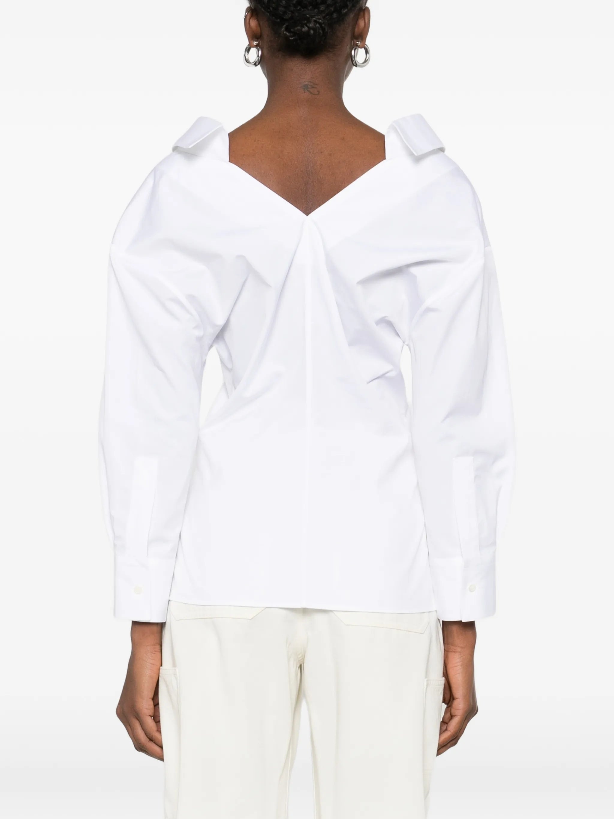 slashed shirt in poplin