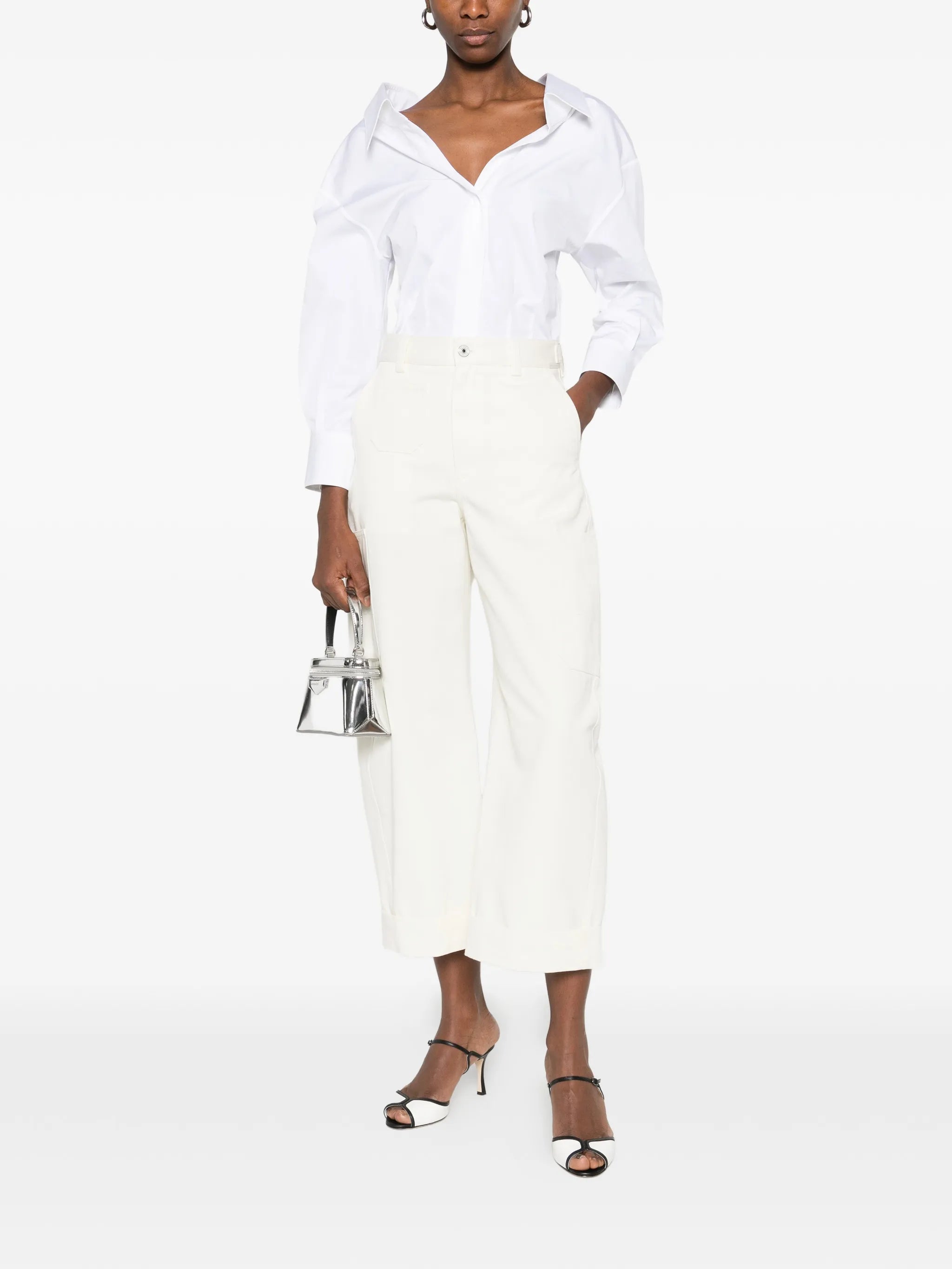 slashed shirt in poplin