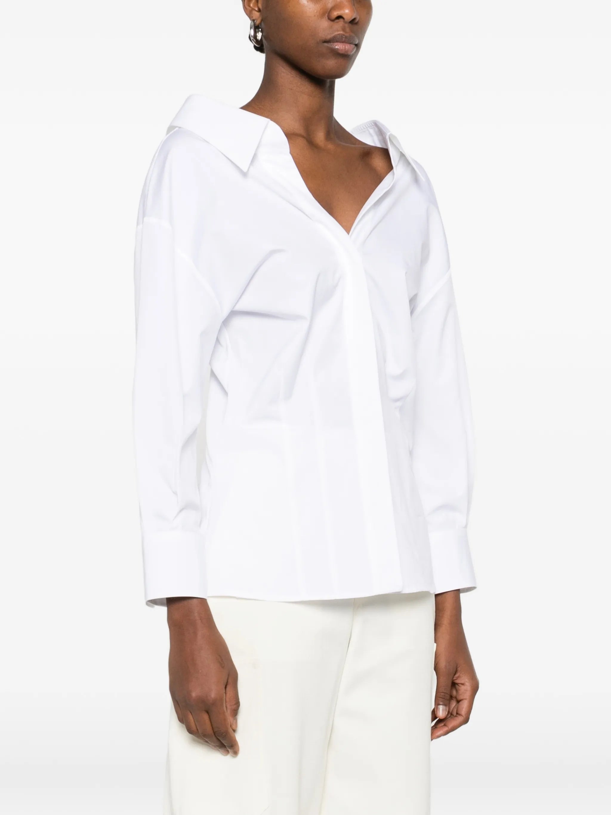 slashed shirt in poplin