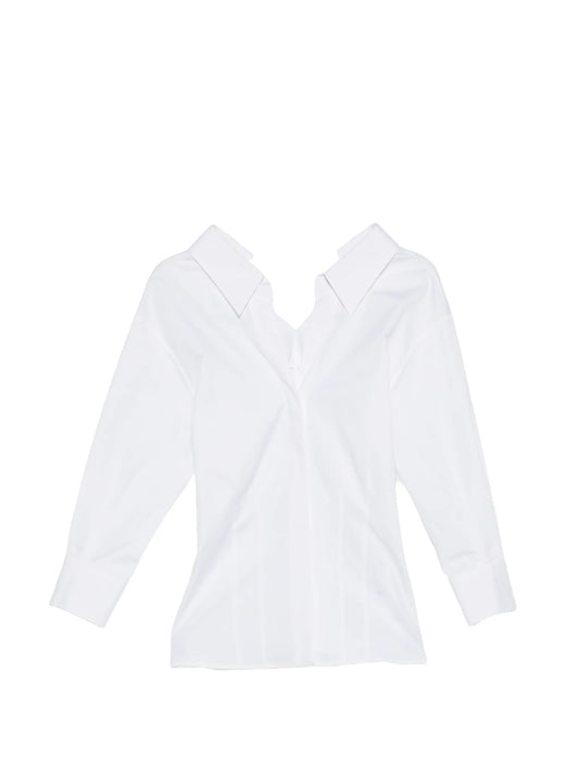 button-fastening cotton shirt