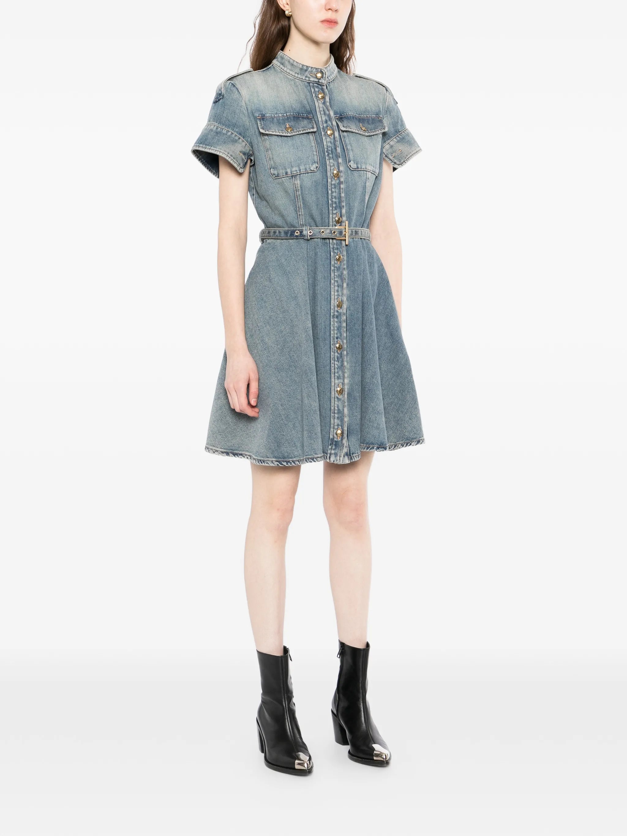 denim mini dress