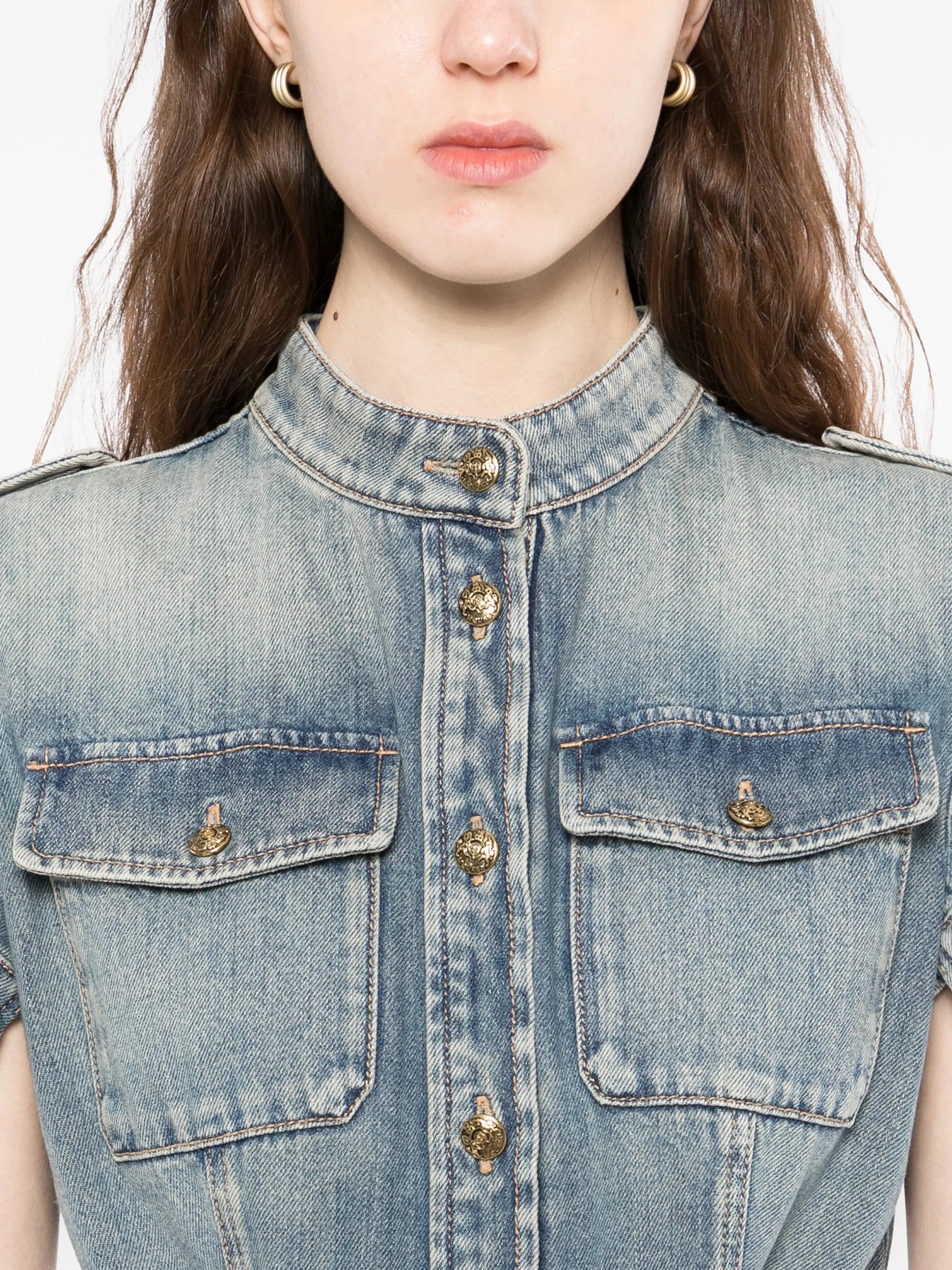 denim mini dress