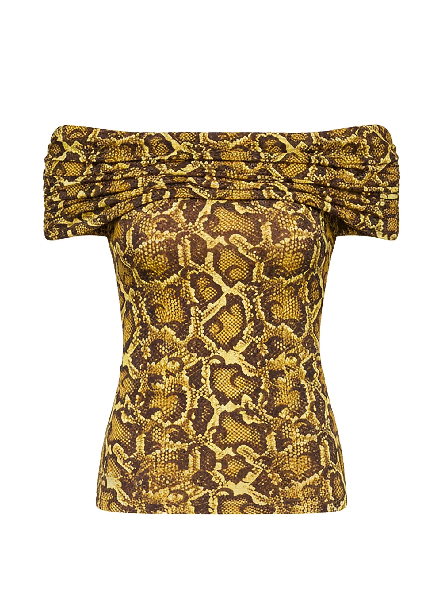 draped python-printed blouse