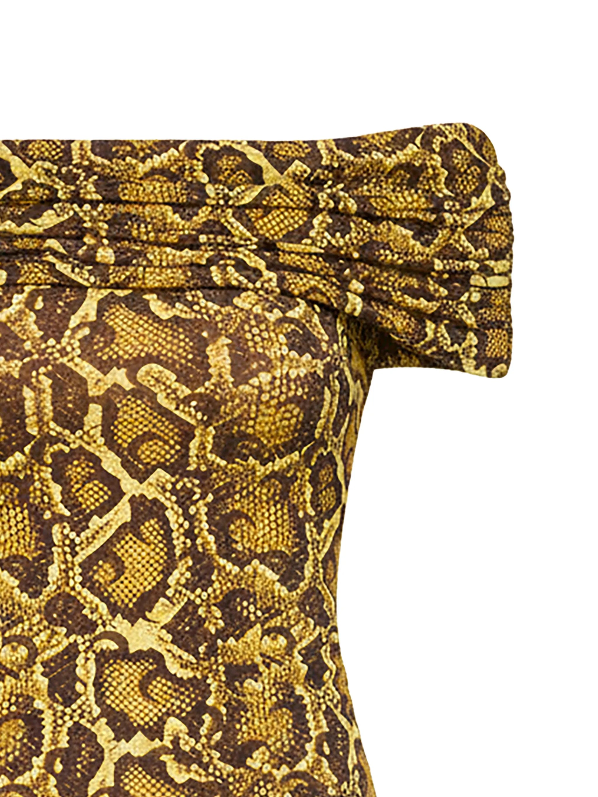 draped python-printed blouse