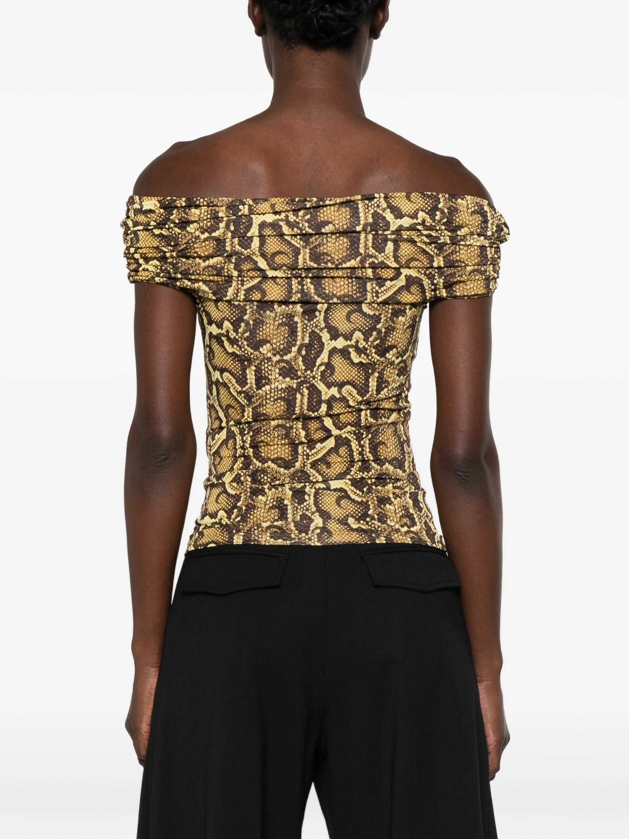 draped python-printed top