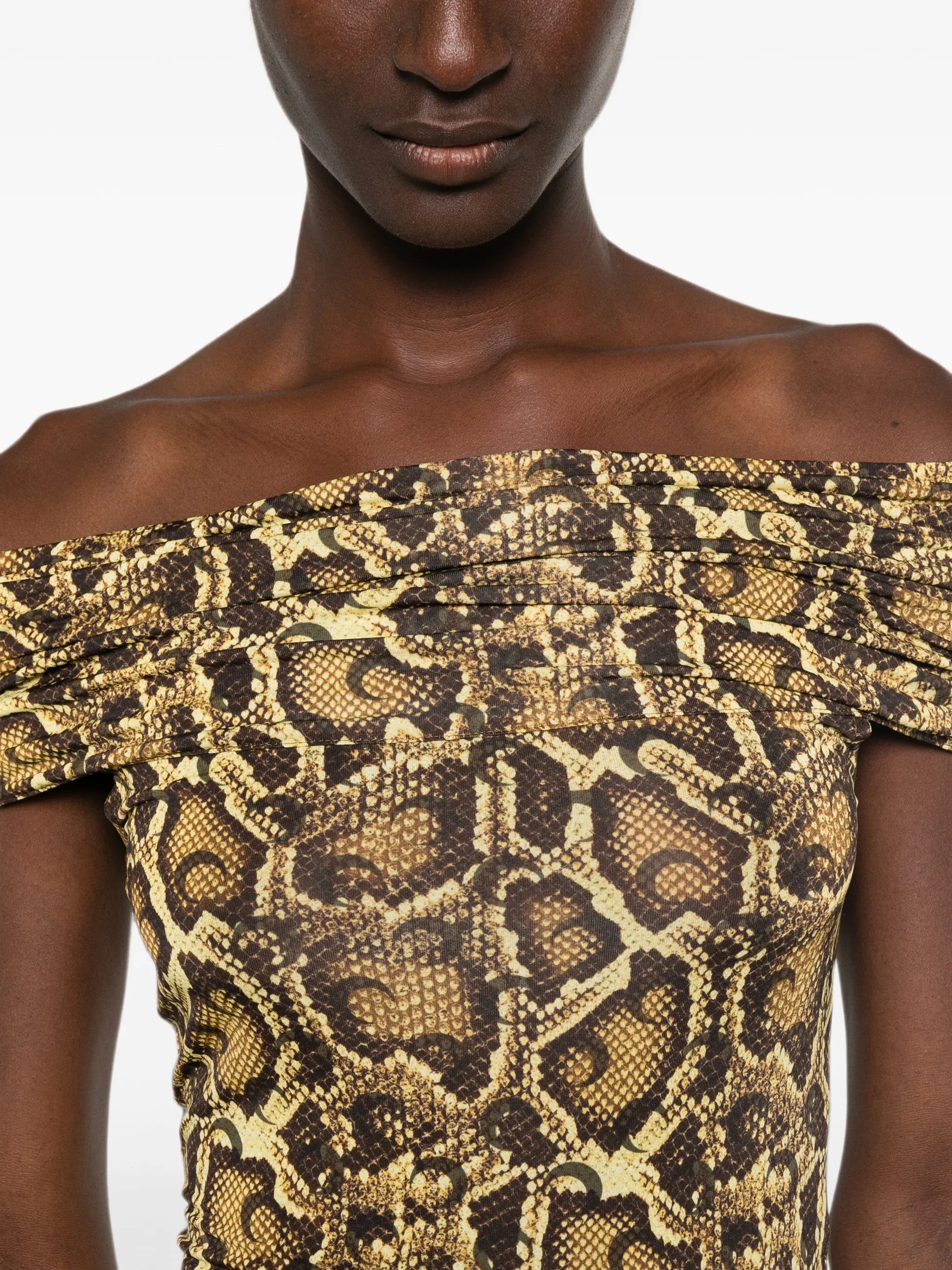draped python-printed top