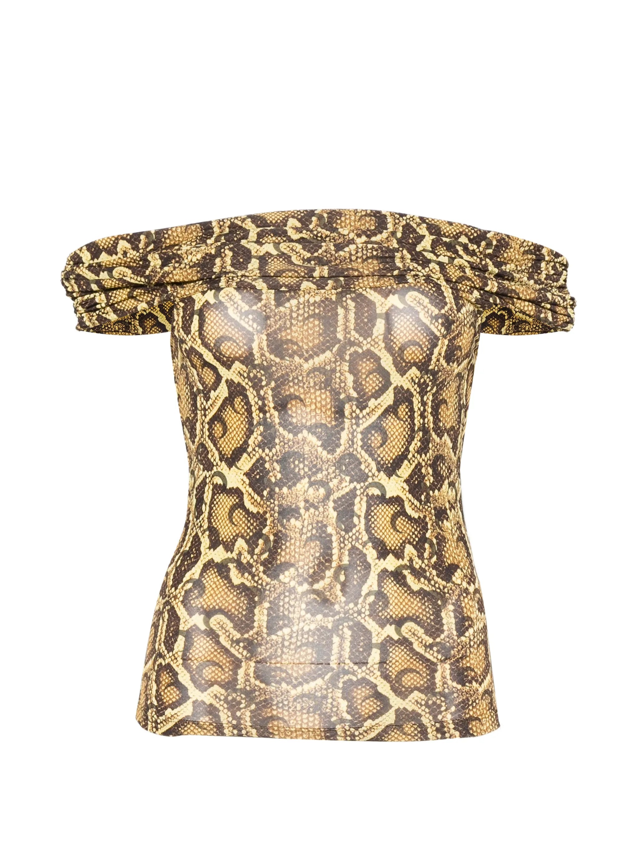 draped python-printed top