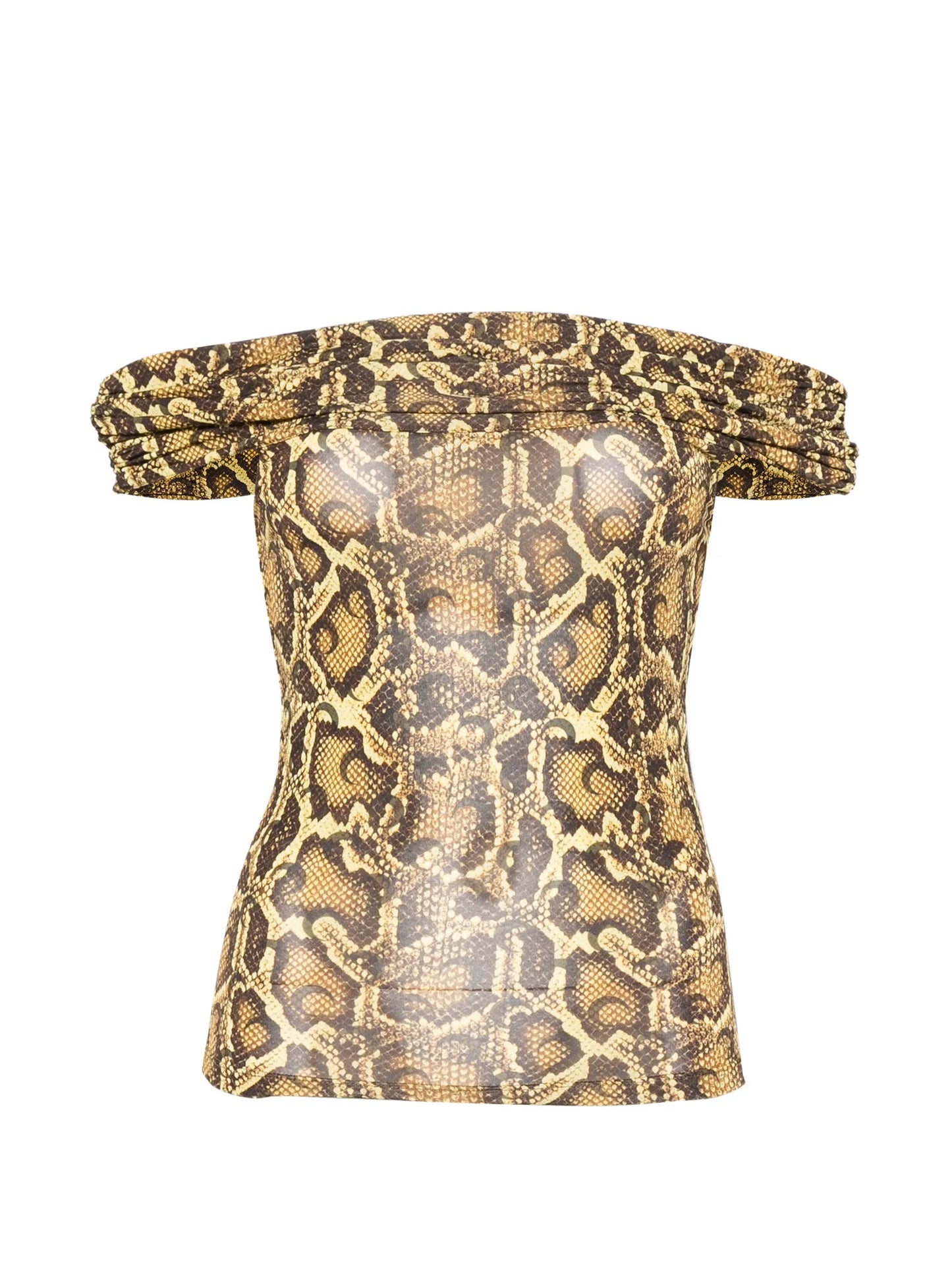 draped python-printed top