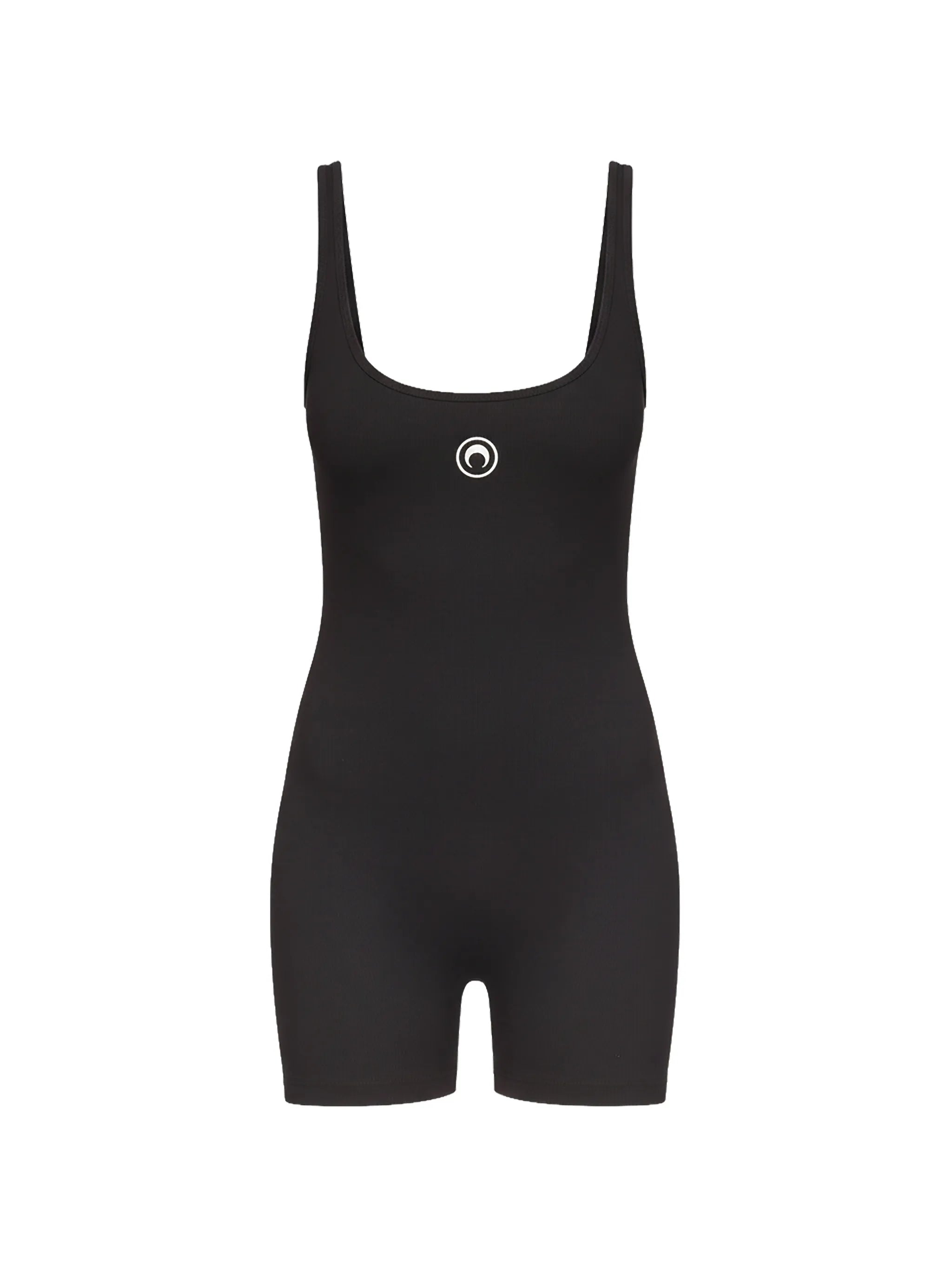 moon logo ribbed short catsuit