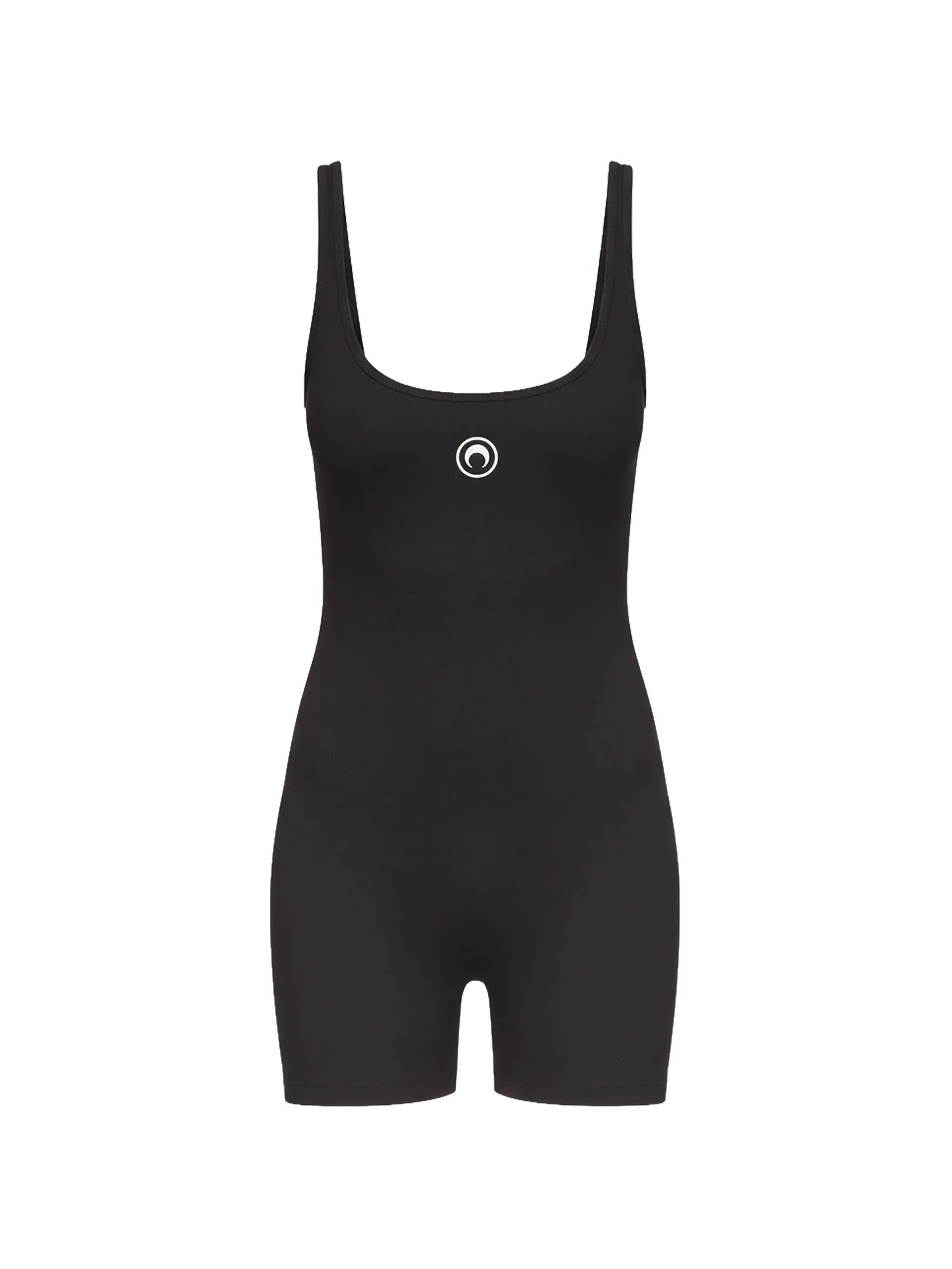 moon logo ribbed short catsuit