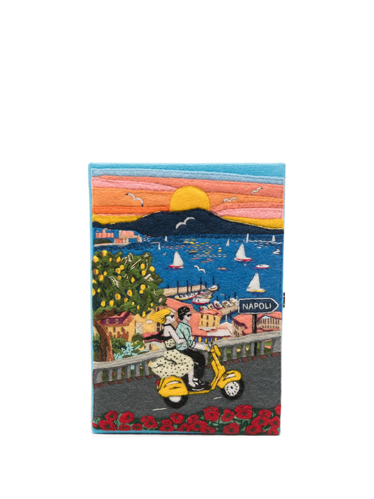 Napoli embroidered clutch bag