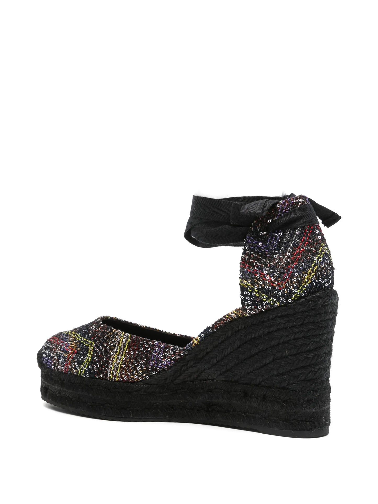 sequined wedge-heel espadrilles