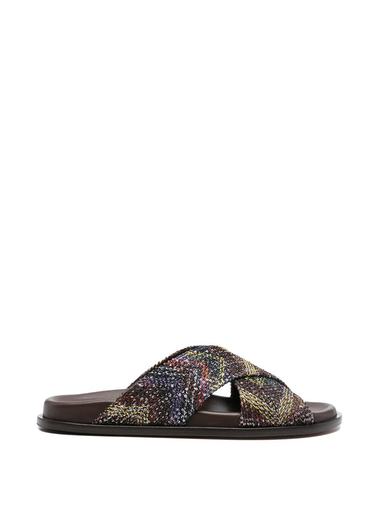 sequin criss-cross sandals