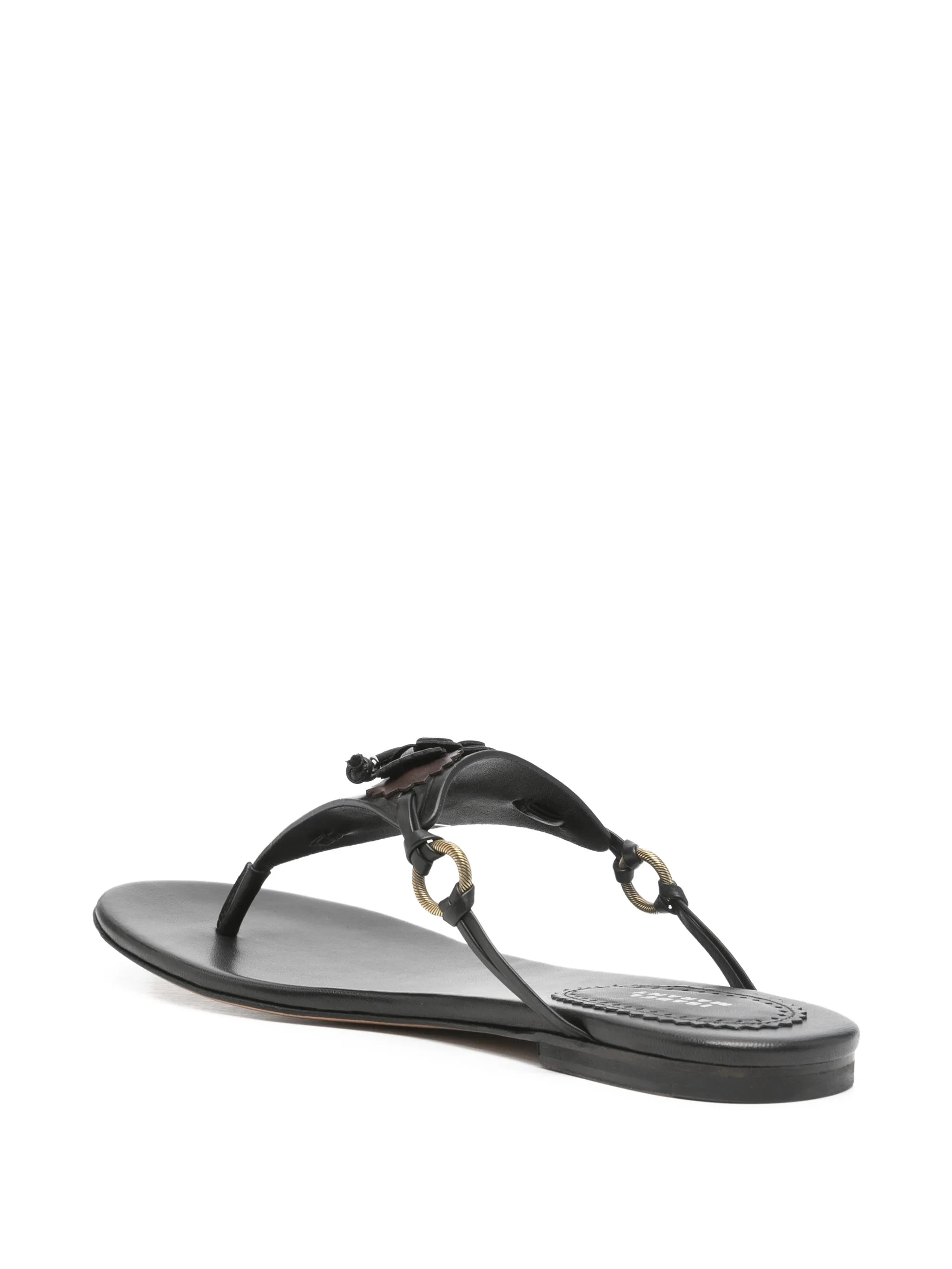 Elato leather flowers-detail flat sandals